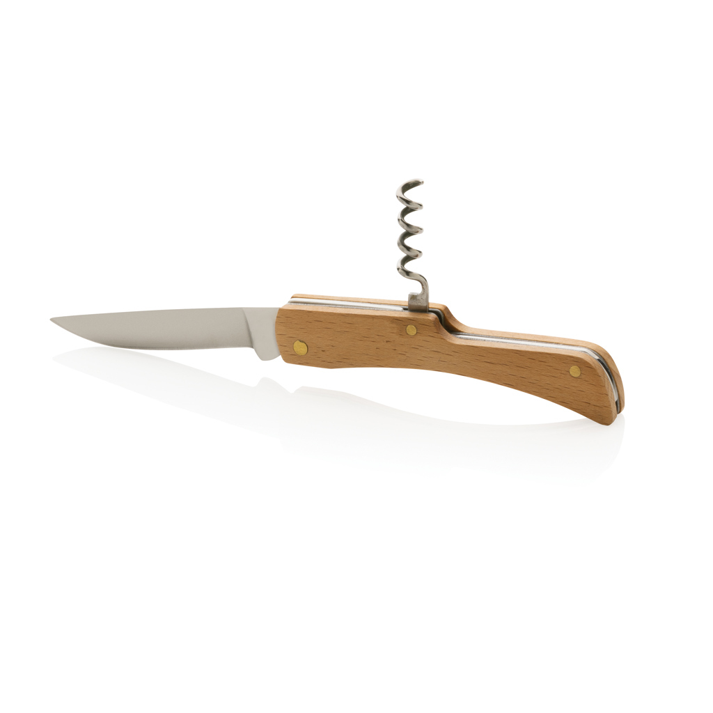 Corkscrew made of FSC beech wood/stainless steel 9.5 cm long