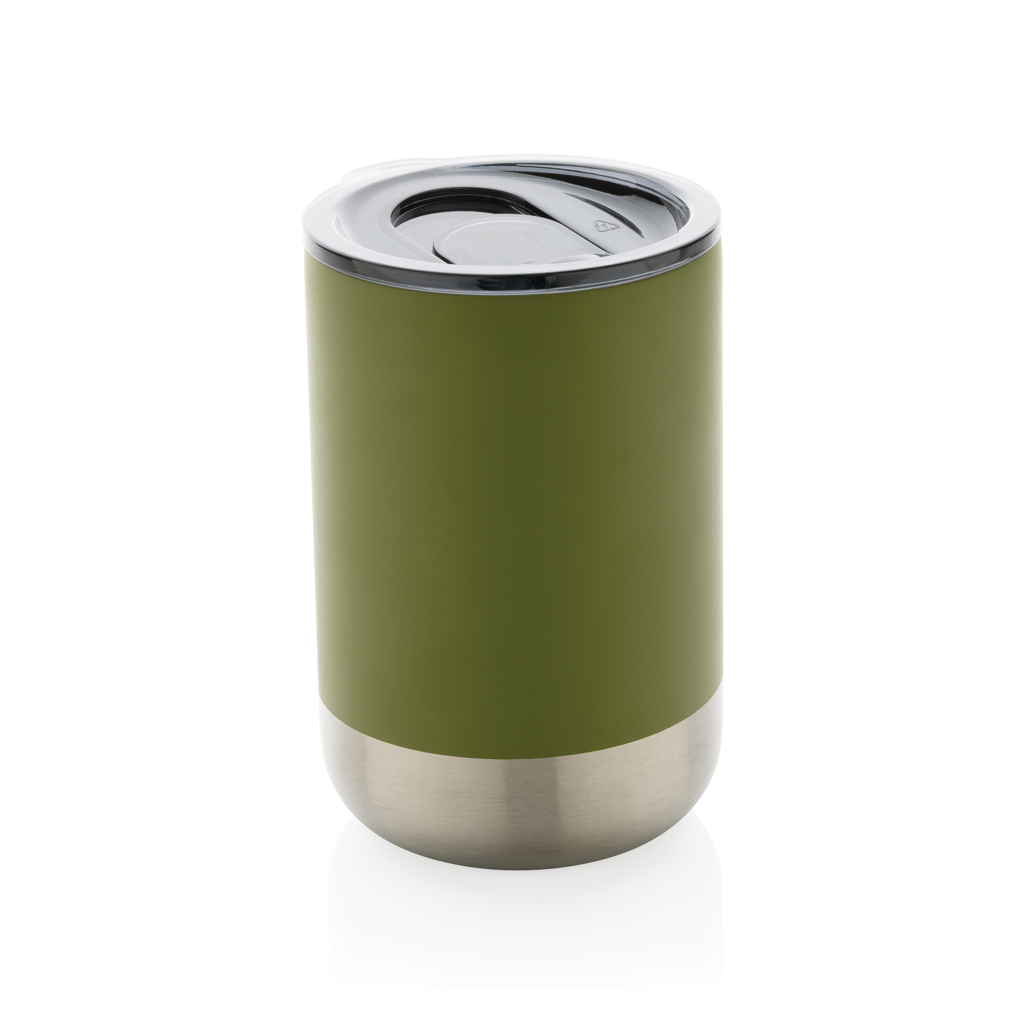 Isolierbecher aus recyceltem Stahl 360 ml Deckel mit Aufschiebefunktion