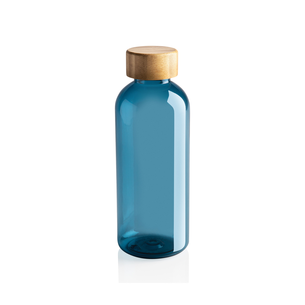 Drinking bottle made from recycled PET 0.66 l with FSC bamboo lid