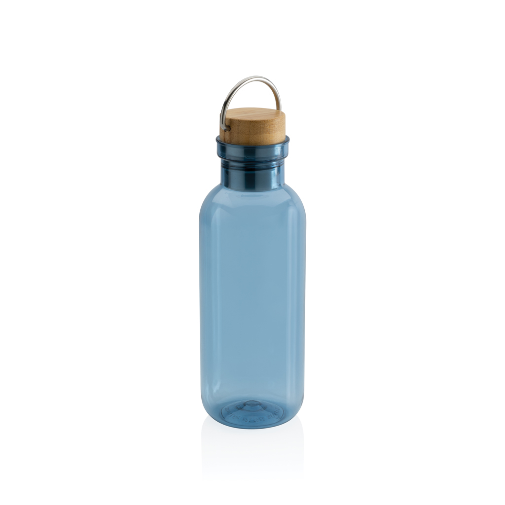 Drinking bottle made from recycled PET 0.68 l with FSC bamboo lid