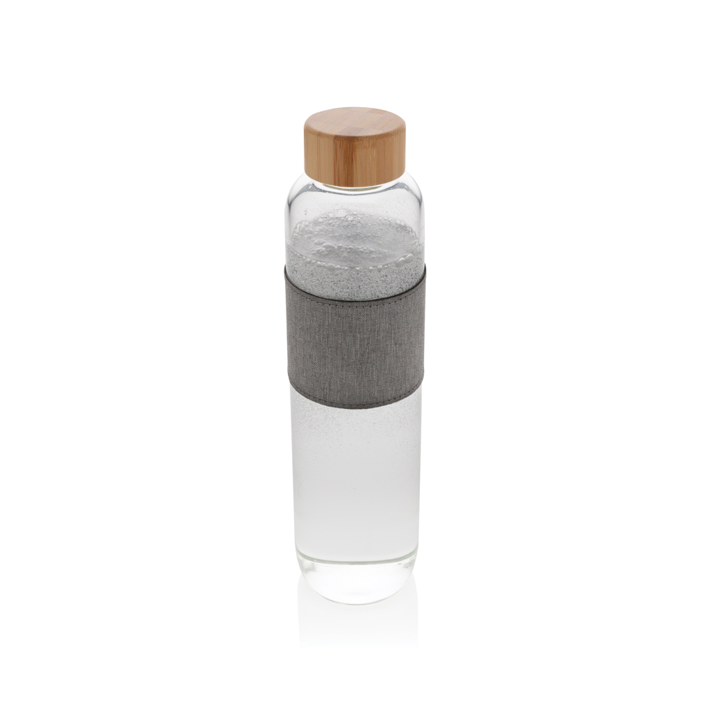 Borosilicate glass drinking bottle 0.75 l with bamboo lid