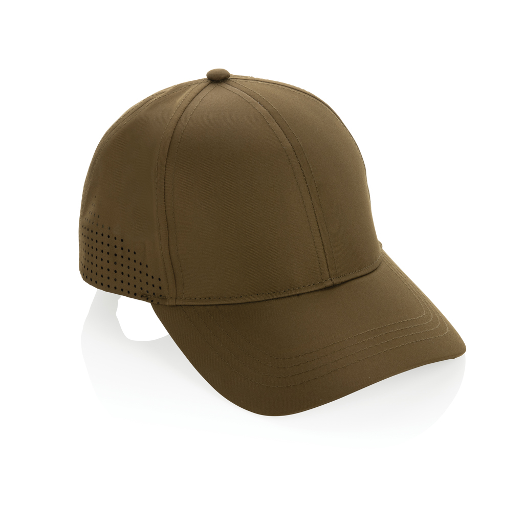 Casquette baseball 6 panel rPET avec trous d'aération et boucle