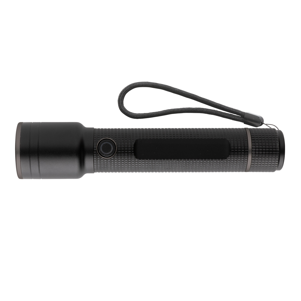 USB LED-Taschenlampe aus recyceltem Aluminium 5 Modi 800 Lumen