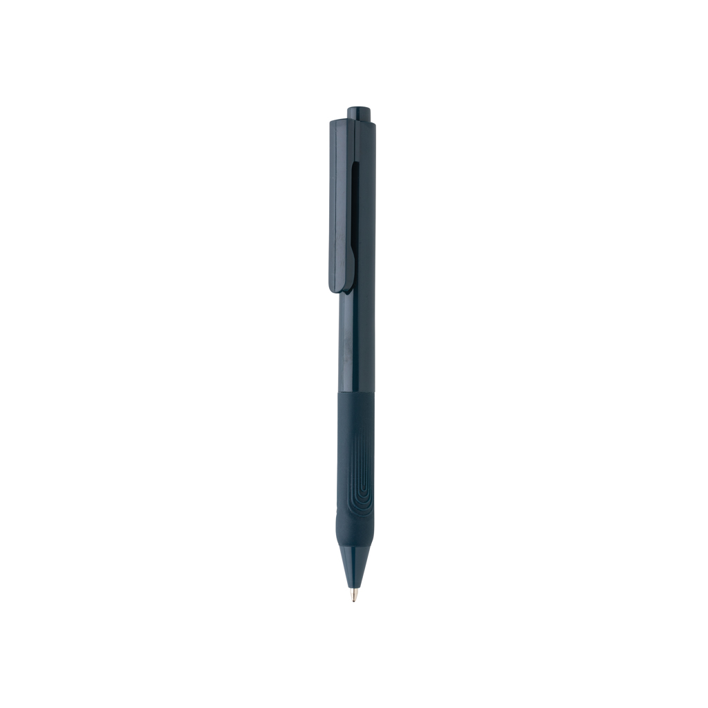 Kugelschreiber aus Polycarbonat mit Soft-Touch-Griff Mine blauschreibend
