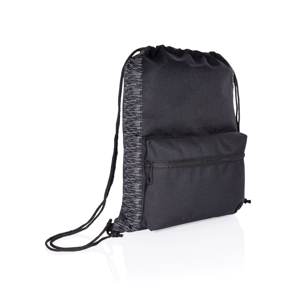 Sac de sport réfléchissant en rPET 34 x 44 cm avec fermeture éclair