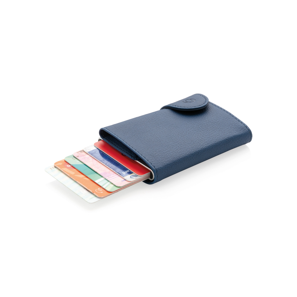 Porte-cartes RFID PU/aluminium 7 cartes 9,5 x 7 cm