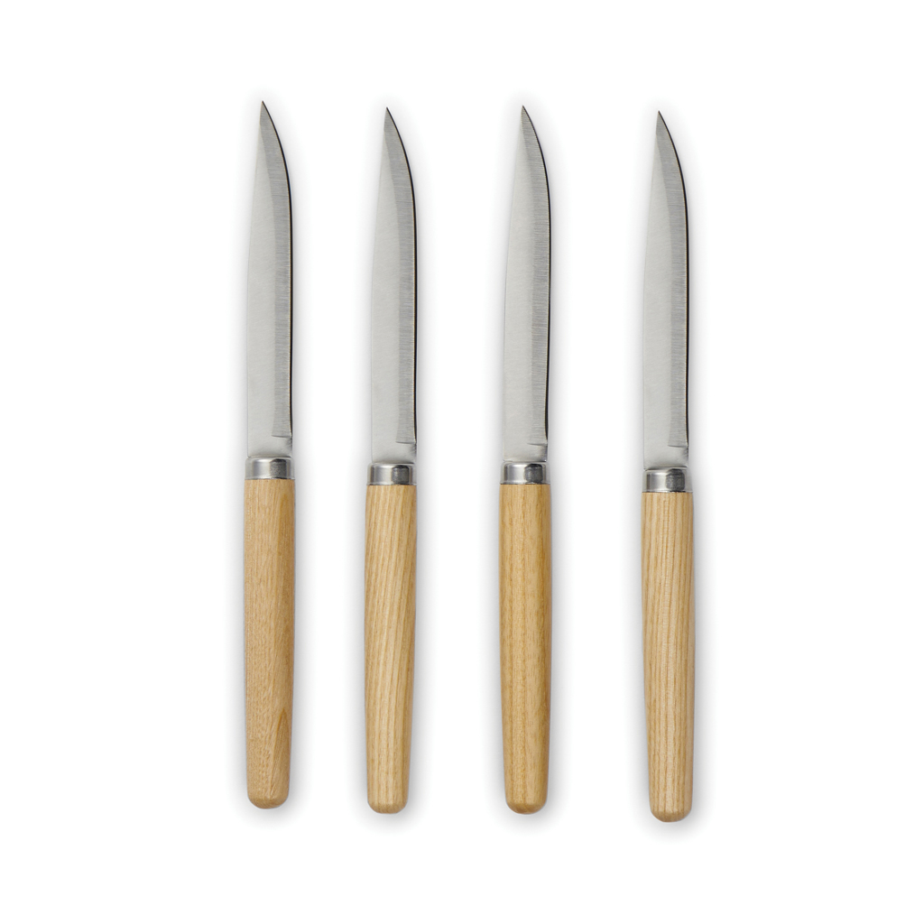 Vinga set de couteaux à viande 4 pièces en acier inoxydable et bois de frêne