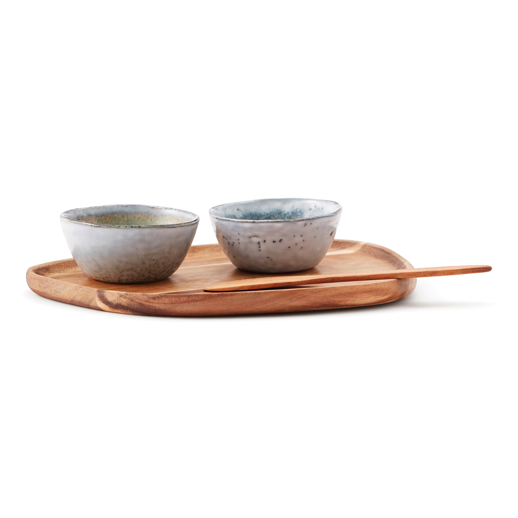 Vinga Tapas Set 4 pièces en faïence et bois