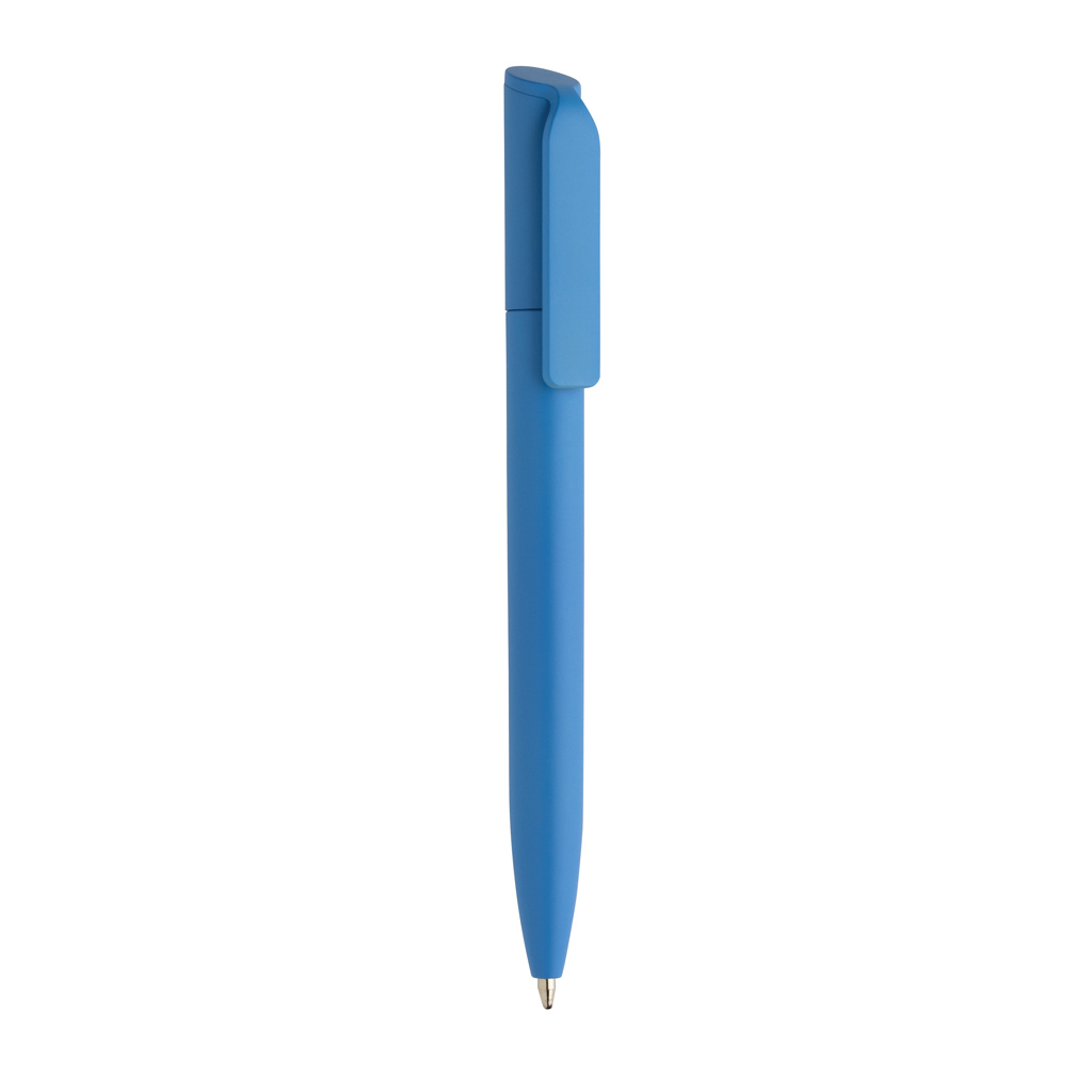 Mini-stylo à bille en plastique recyclé Mine écrivant bleu