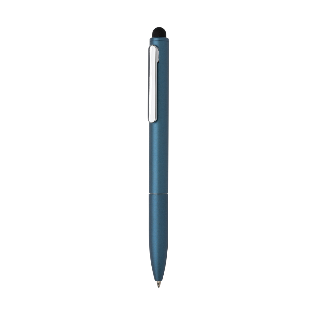 Kugelschreiber/Touchpen aus recyceltem Aluminium Mine blauschreibend