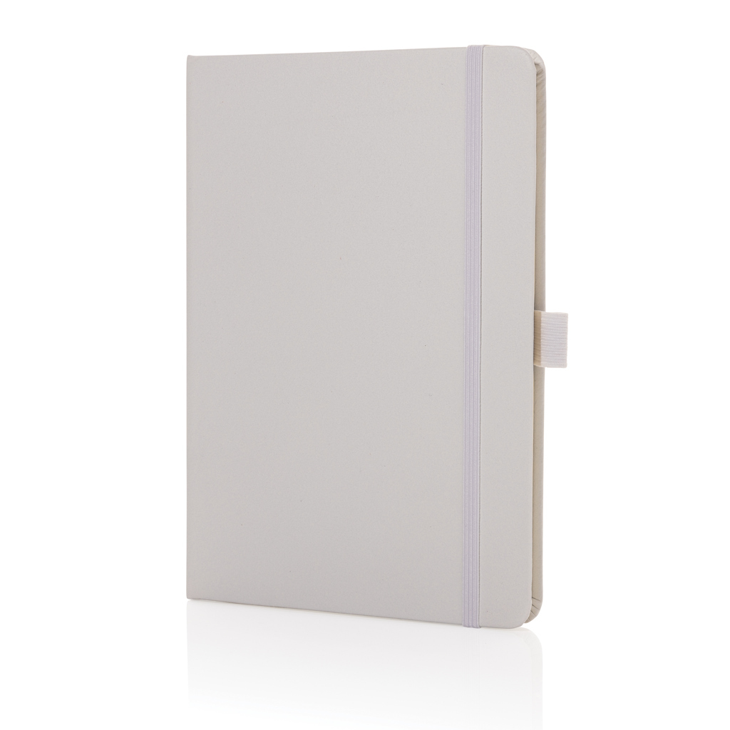 Notizbuch A5 Hardcover aus Lederfaserstoff 160 Seiten liniertes recyceltes Papier
