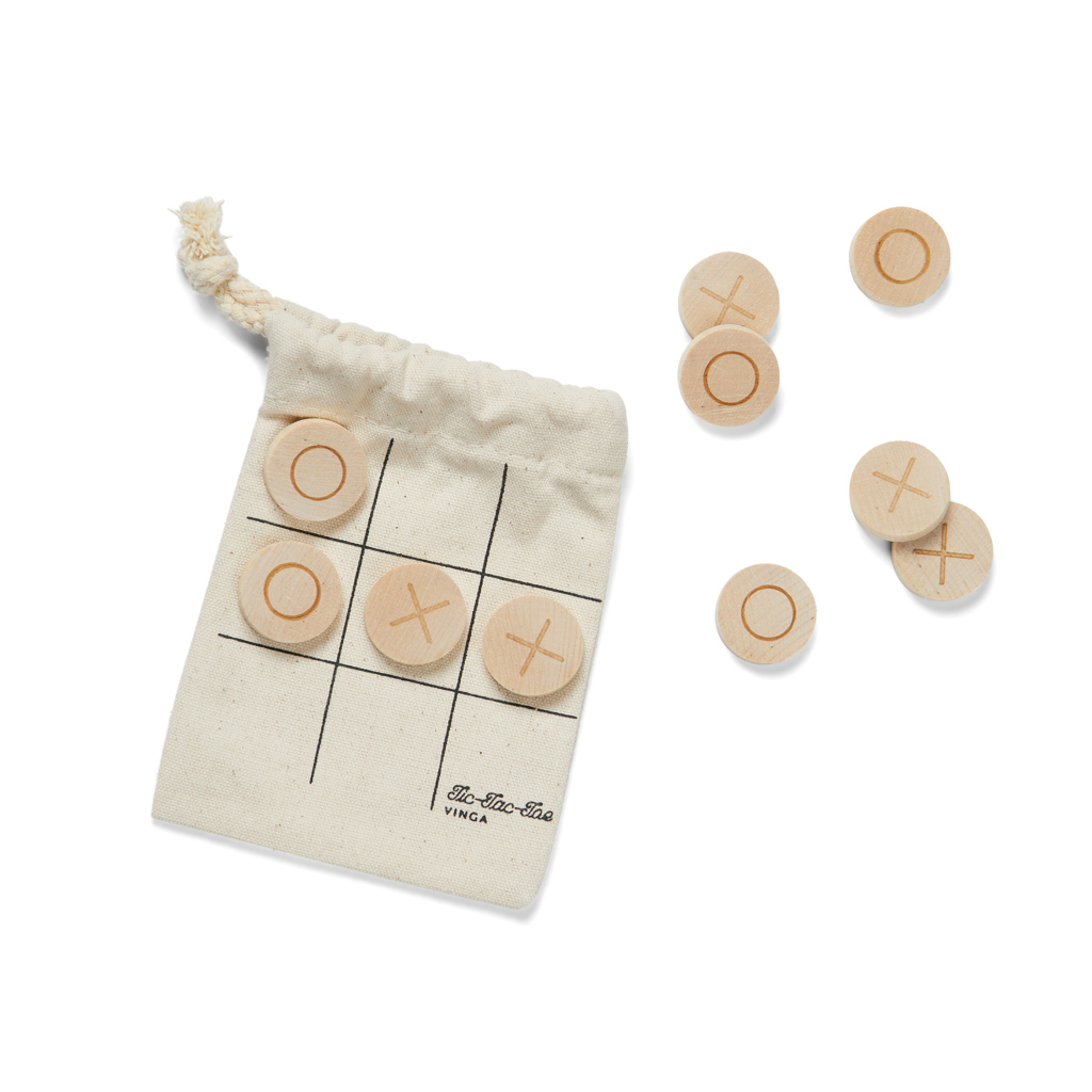 Vinga Mini Tic Tac Toe with FSC pine wood playing pieces