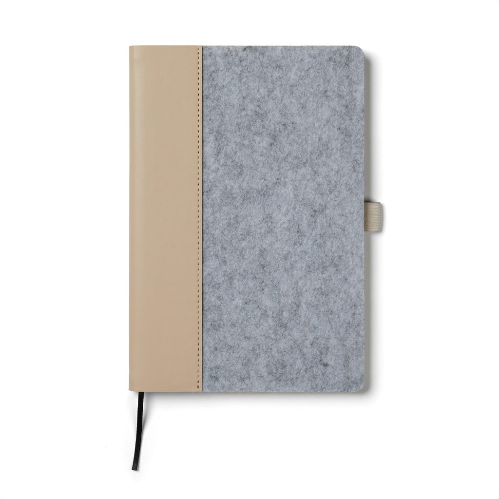Vinga Notizbuch A5 Hardcover aus recyceltem Filz 160 Seiten liniert
