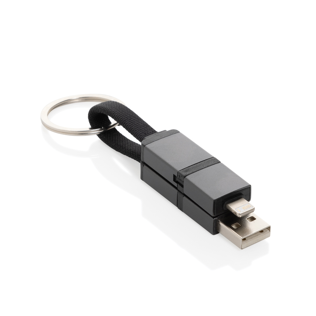 USB fast charging cable 4-in-1 made from recycled aluminum