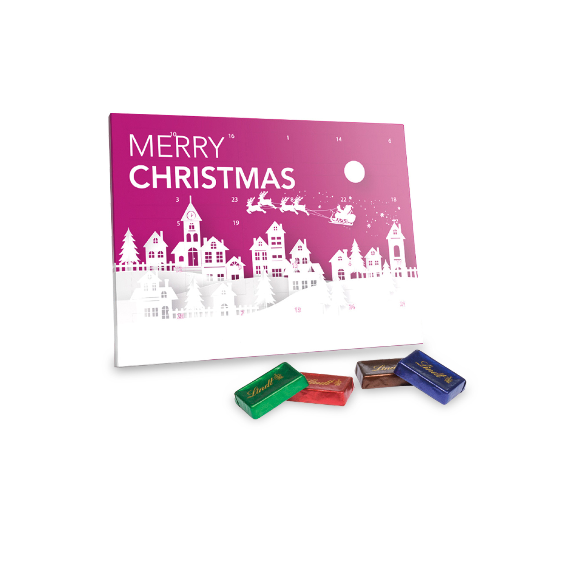 bb trading werbeartikel ag - Lindt Naps 2-in-1 Jahres- und Adventskalender mit Digitaldruck