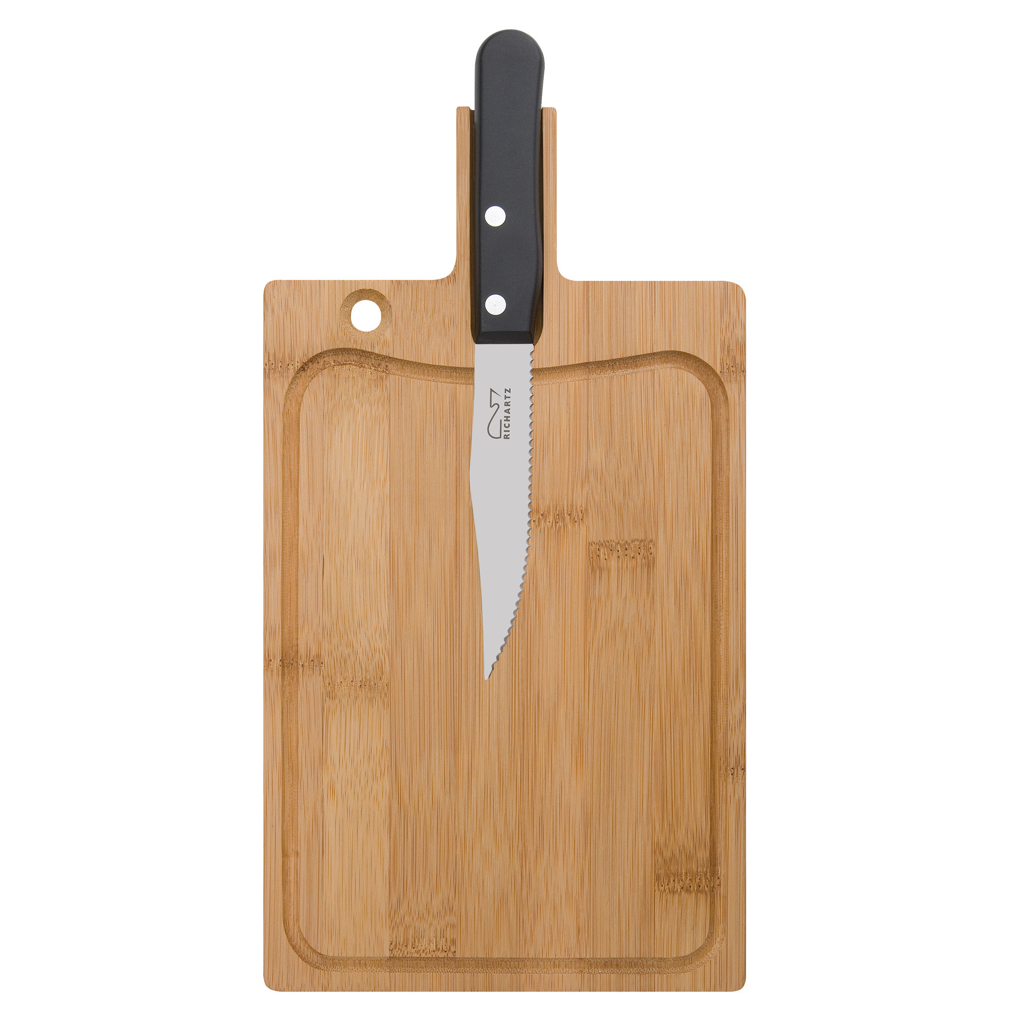 bb trading werbeartikel ag - Richartz Schneidebrett mit Steakmesser gravierbar