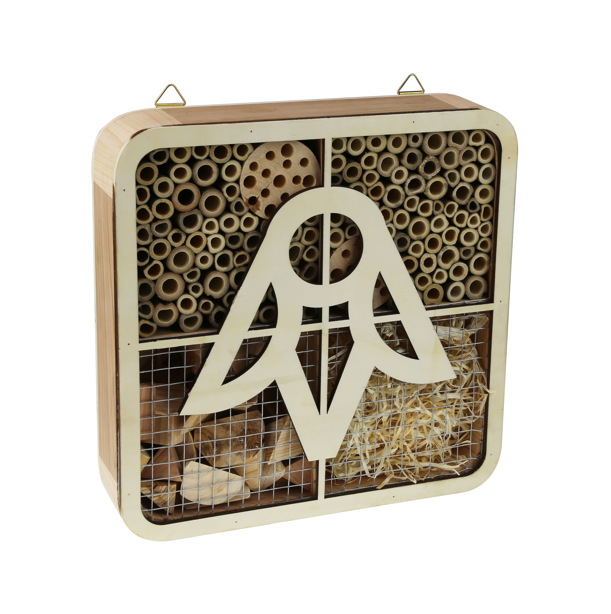 bb trading werbeartikel ag - Insektenhotel 26 x 26 cm aus Holz und Bambus