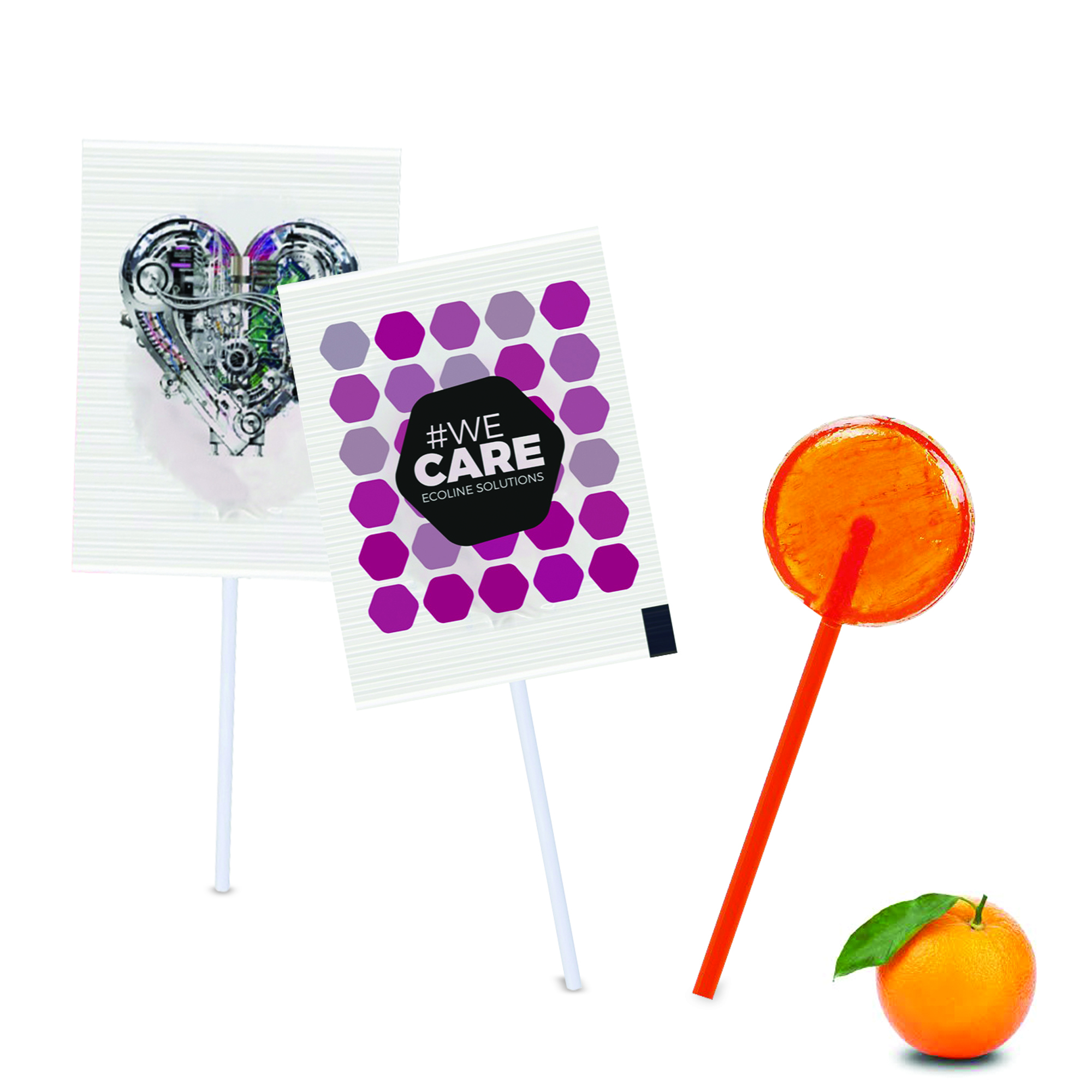 bb trading werbeartikel ag - Flat lollipop 6 g Ø 3 cm in 10 flavors Made in EU