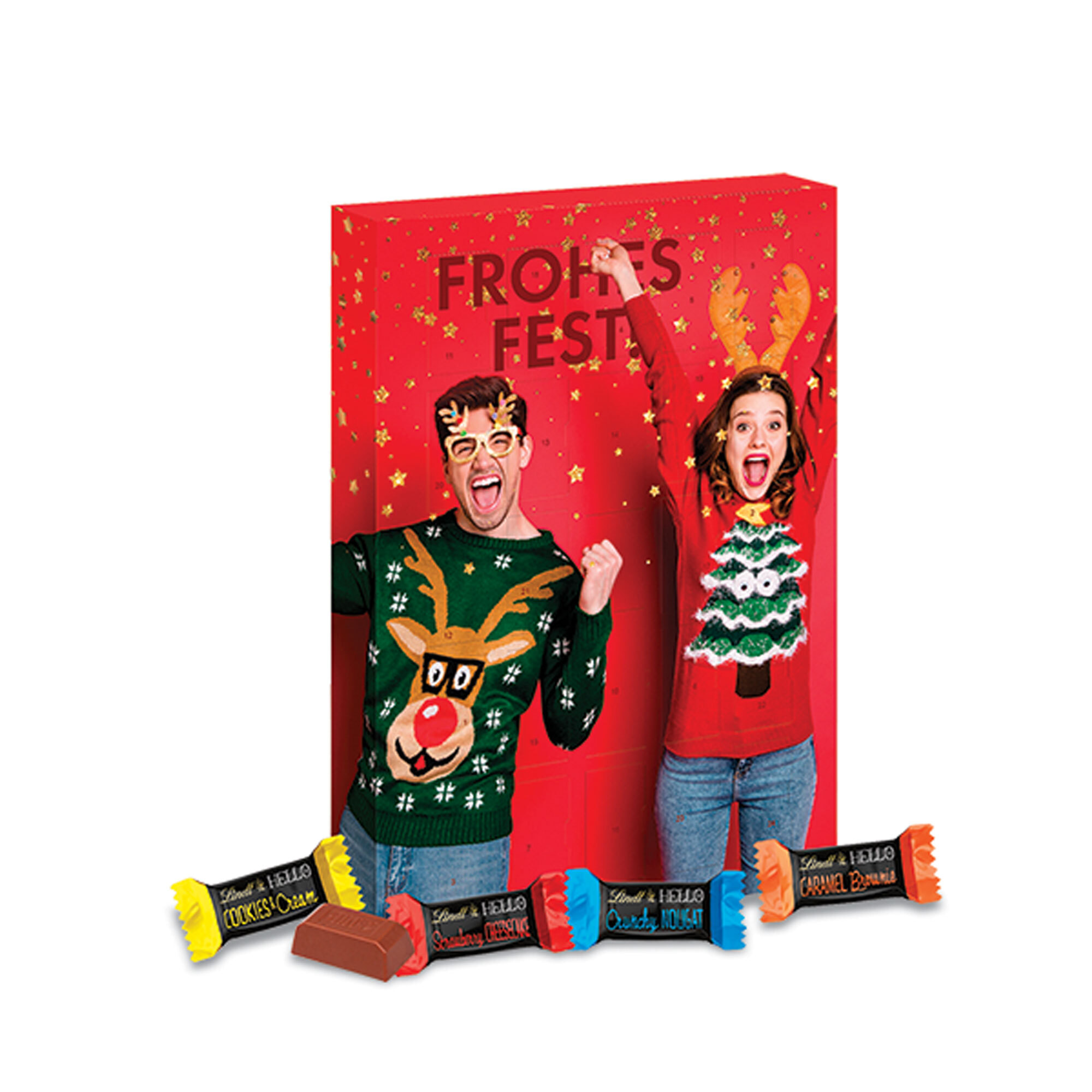 bb trading werbeartikel ag - Lindt Hello Minis Adventskalender FSC Karton 24 x 33 x 3 cm