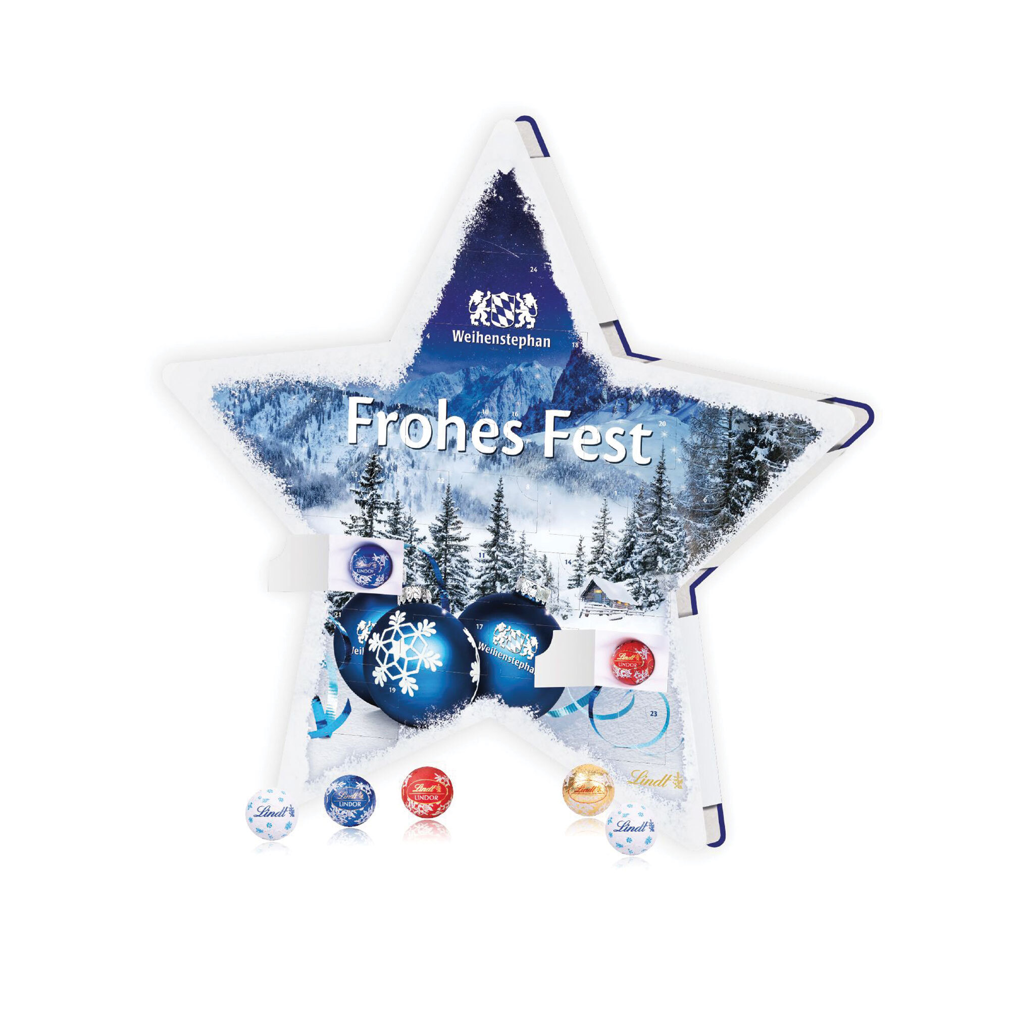 bb trading werbeartikel ag - Lindt Lindor Star Advent Calendar FSC carton