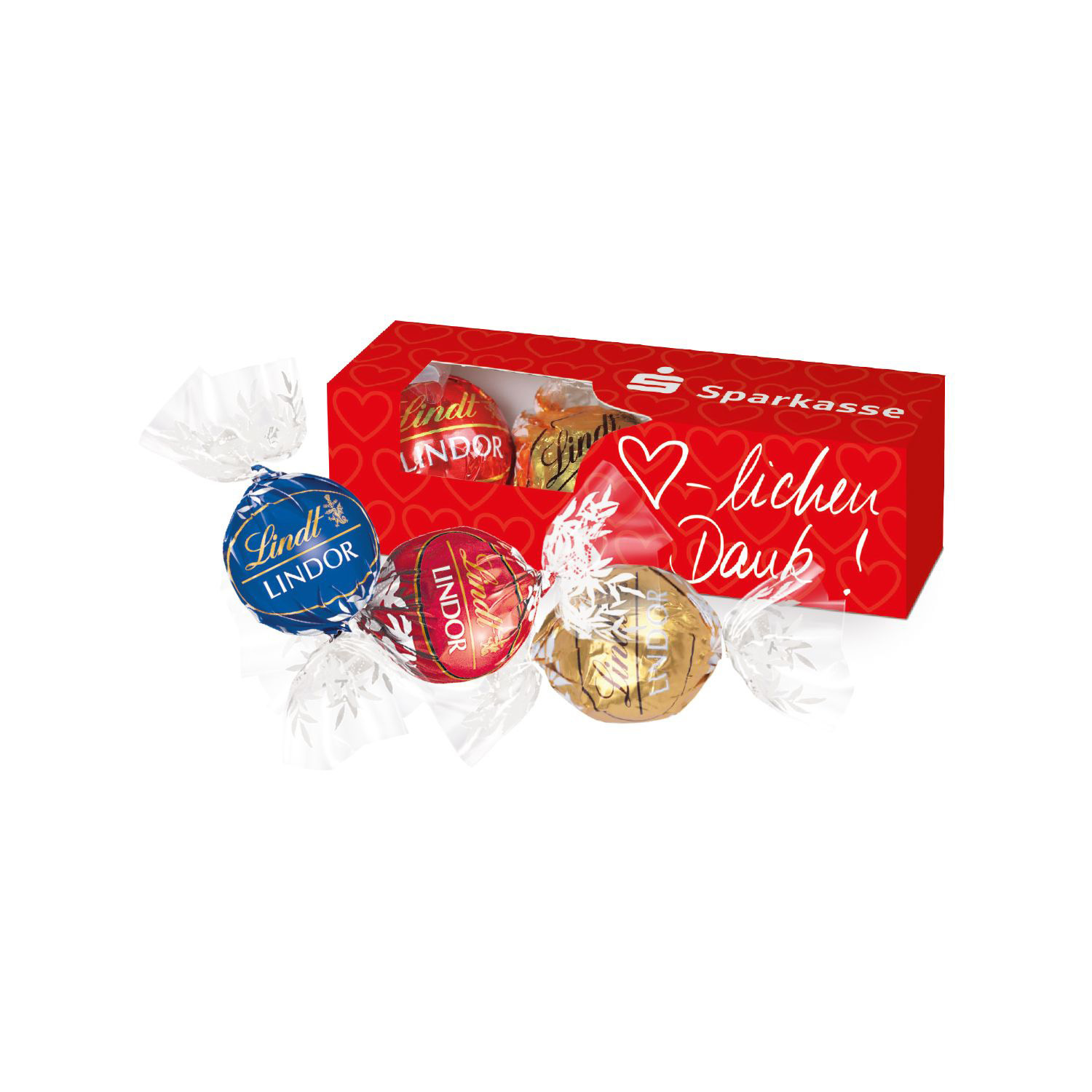 bb trading werbeartikel ag - Lindt Lindor 3er Geschenkbox 36 g 4 Sorten assortiert