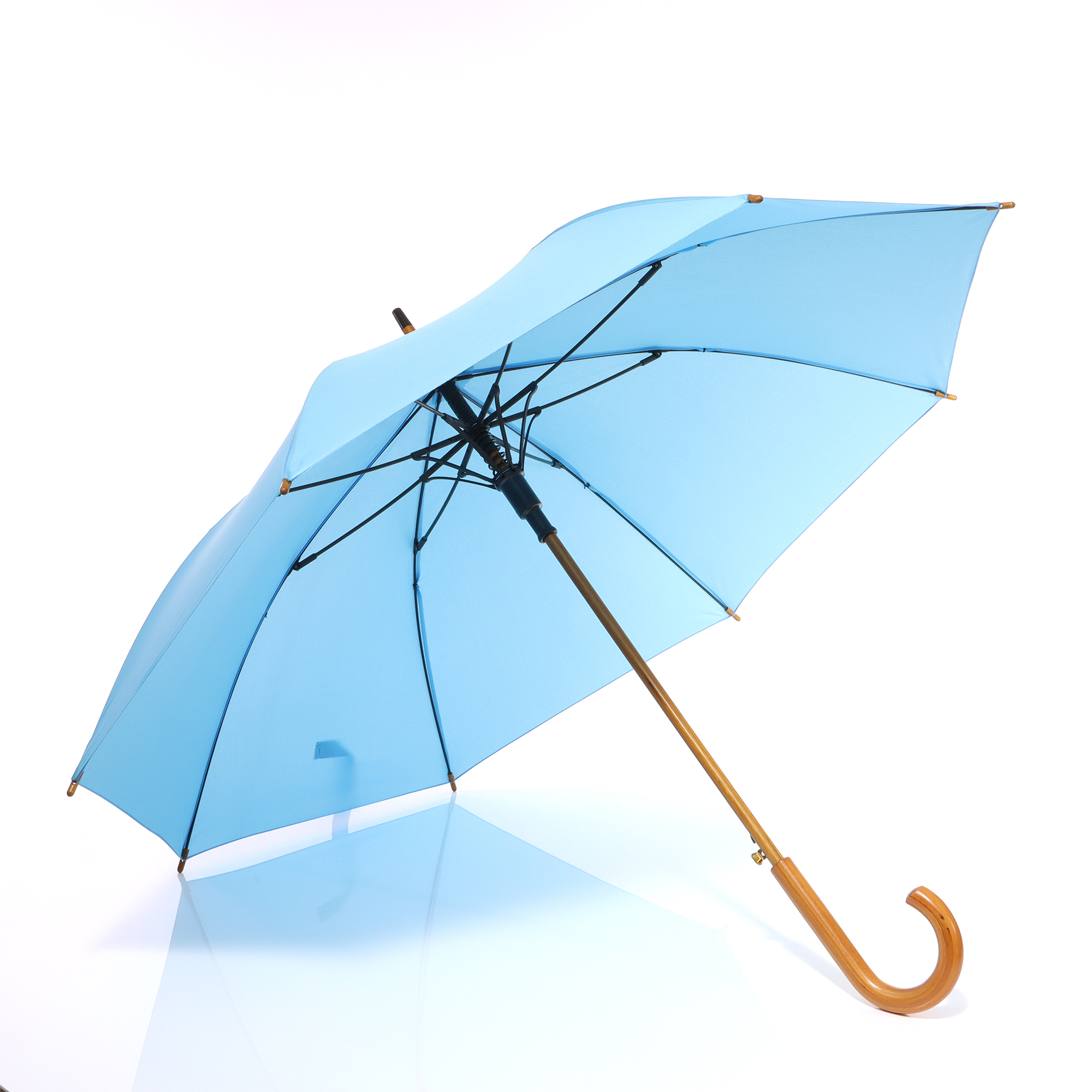 bb trading werbeartikel ag - Stockschirm Polyester-Pongee/Holz Ø 120 cm 29 Farben windproof