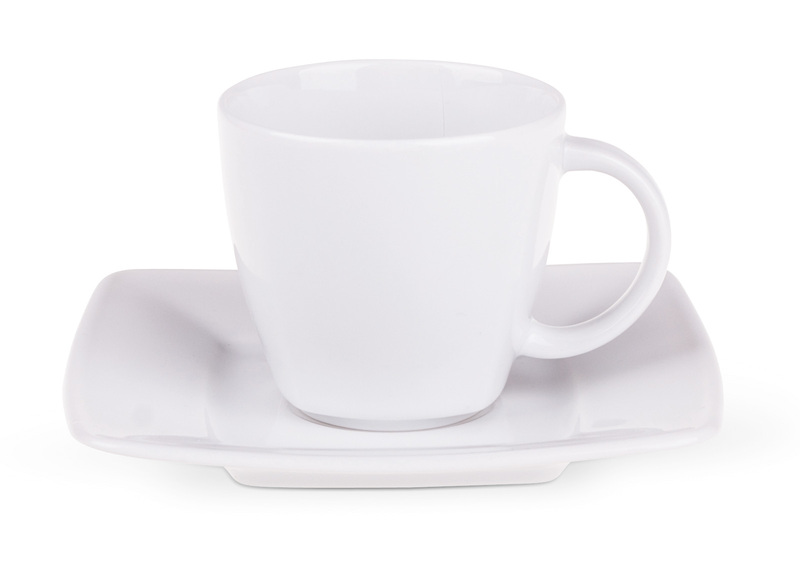 Kaffeetasse mit Unterteller 200 ml Made in EU mit Logo bedrucken
