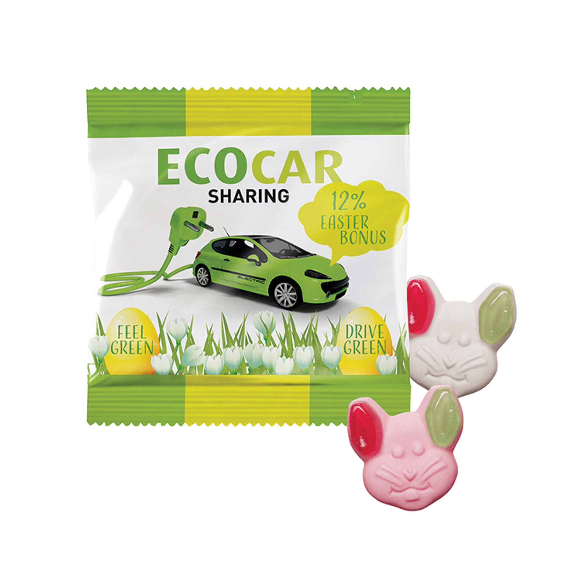 bb trading werbeartikel ag - Katjes Oreilles vertes Lapin en sachet avec sucre mousseux végétalien 16 g