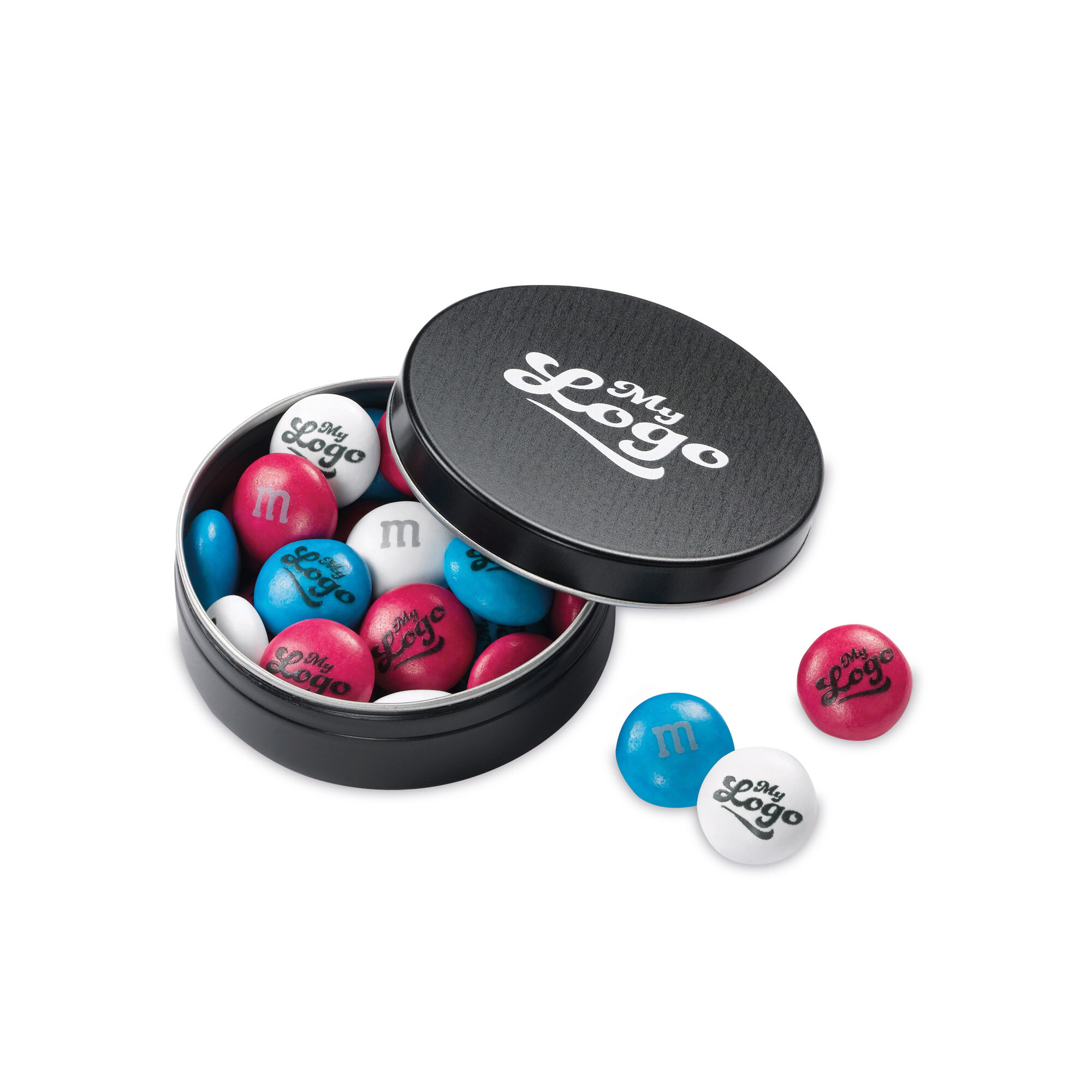 bb trading werbeartikel ag - M&M's® in Metalldose in 15 Schokolinsenfarben