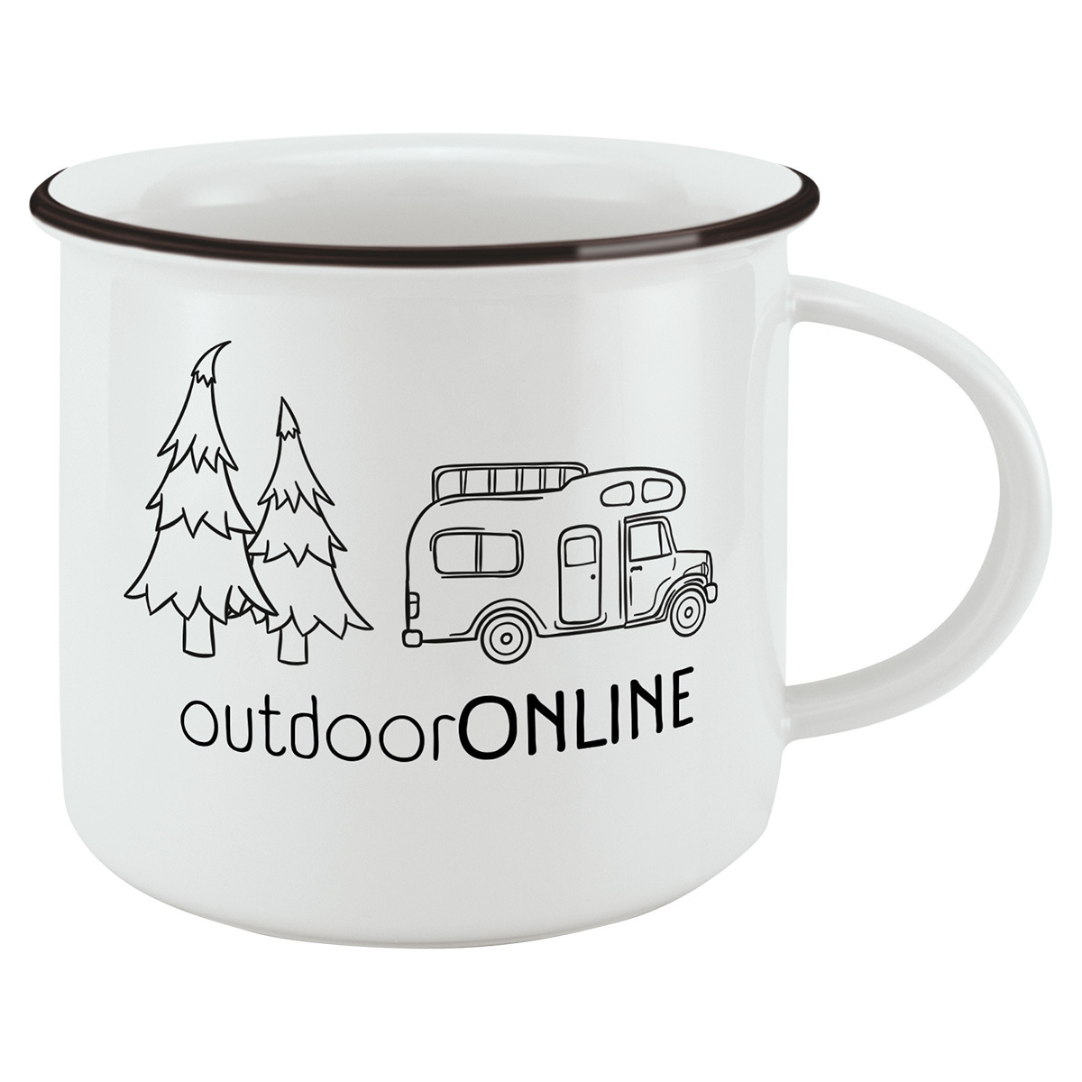 bb trading werbeartikel ag - Tasse Retro aus Porzellan spülmaschinengeeignet 390 ml