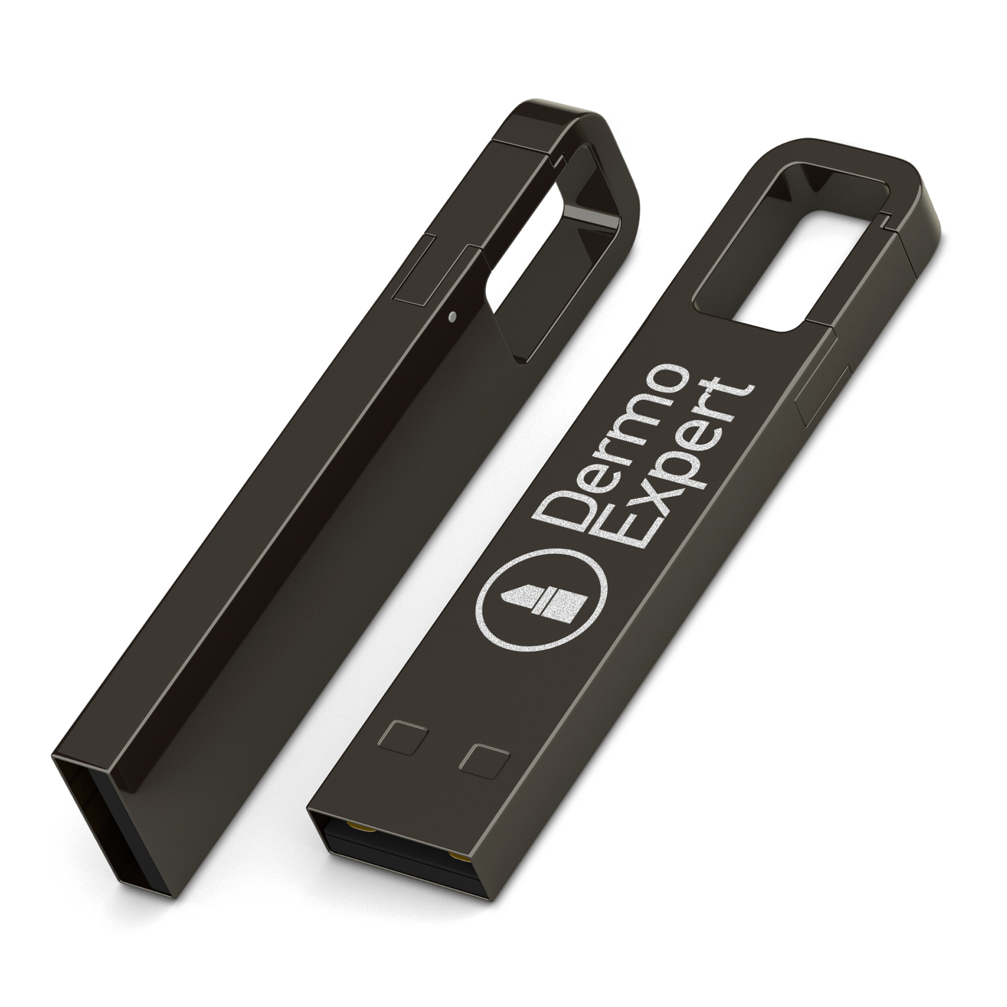 bb trading werbeartikel ag - USB Memory Stick Crane Metall 16 GB 2.0 mit Karabinerhaken