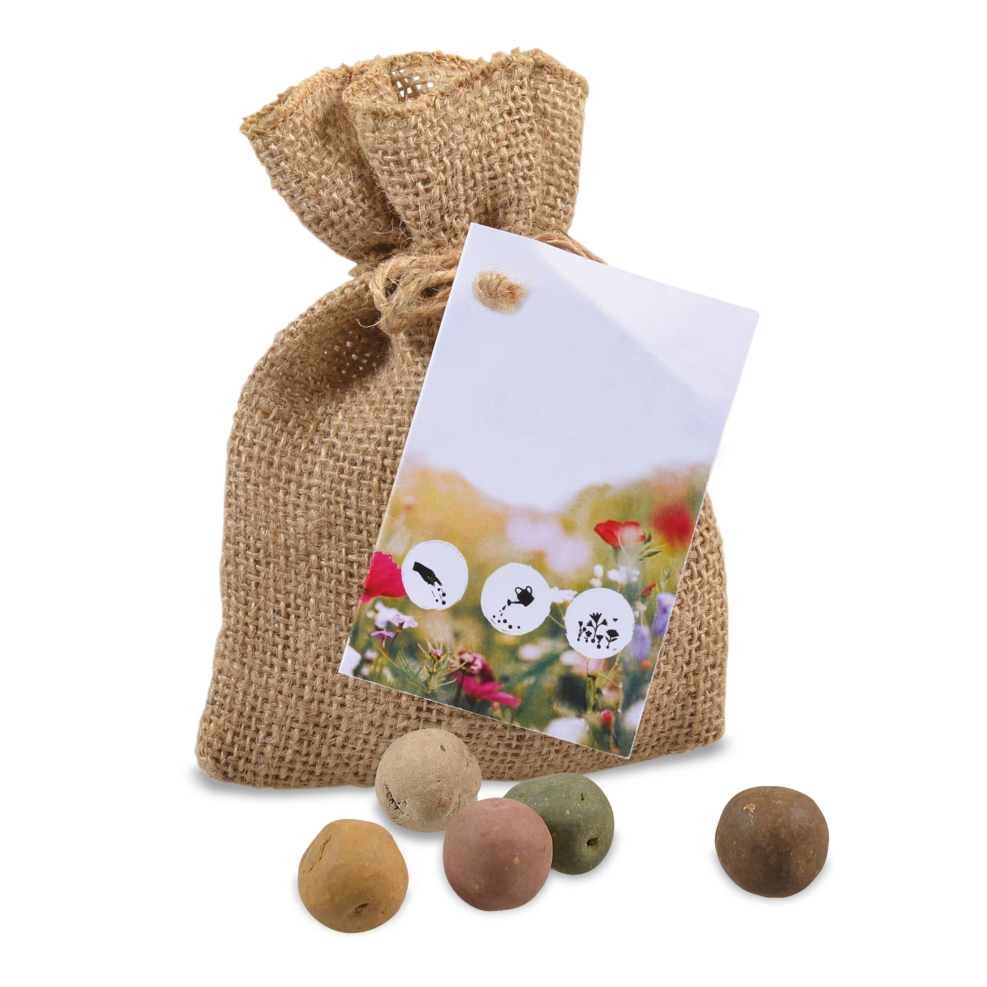 bb trading werbeartikel ag - Clay seed bombs in jute bags 5 pieces Contents Made in EU