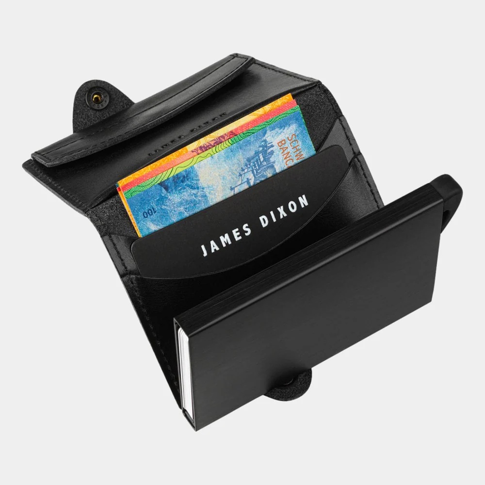 bb trading werbeartikel ag - James Dixon Botón Classic Étui RFID en cuir de vache Swiss Made