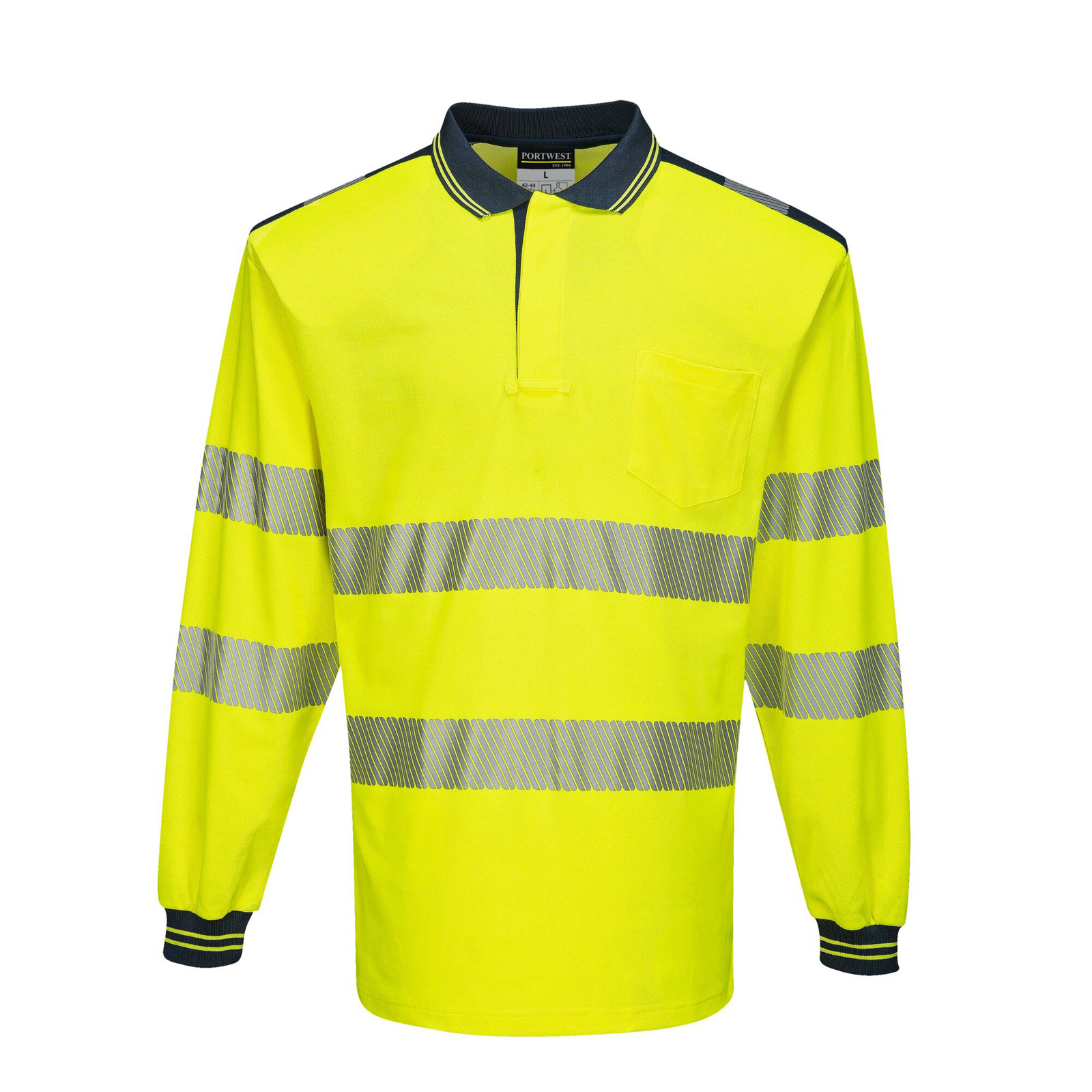 bb trading werbeartikel ag - Portwest Herren Poloshirt Langarm EN ISO 20471 Klasse 3