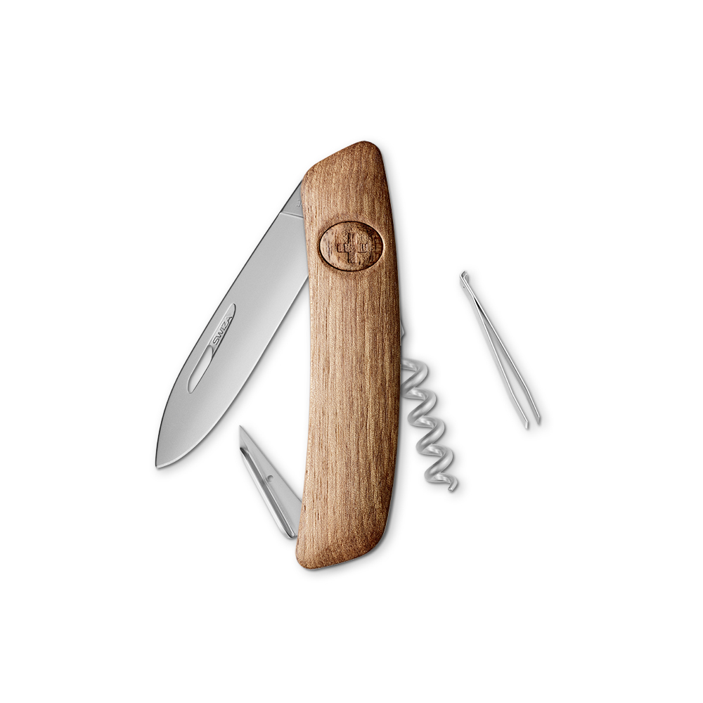 bb trading werbeartikel ag - Swiza Taschenmesser D01 mit 6 Funktionen Holzschale