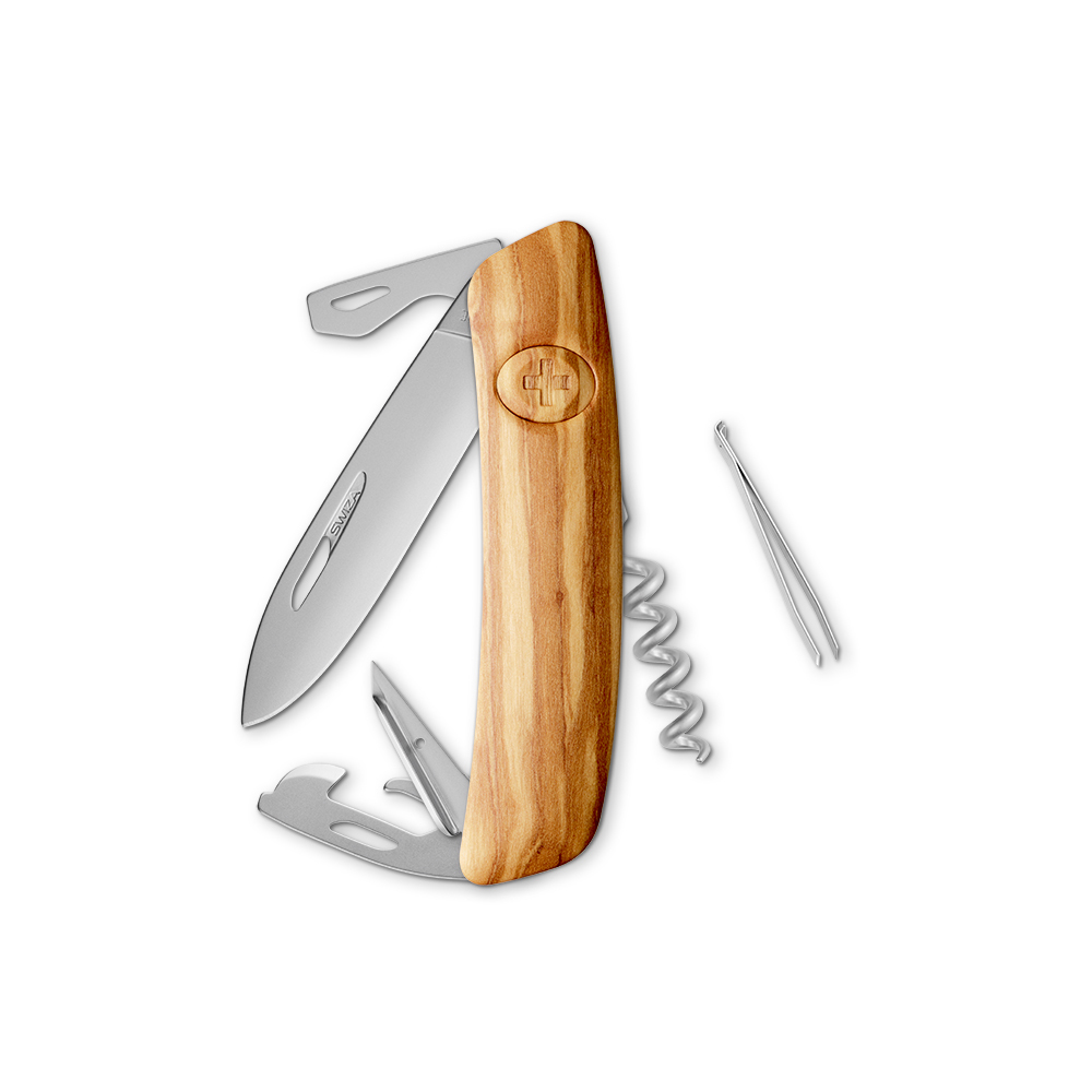 bb trading werbeartikel ag - Swiza Taschenmesser D03 mit 11 Funktionen Holzschale