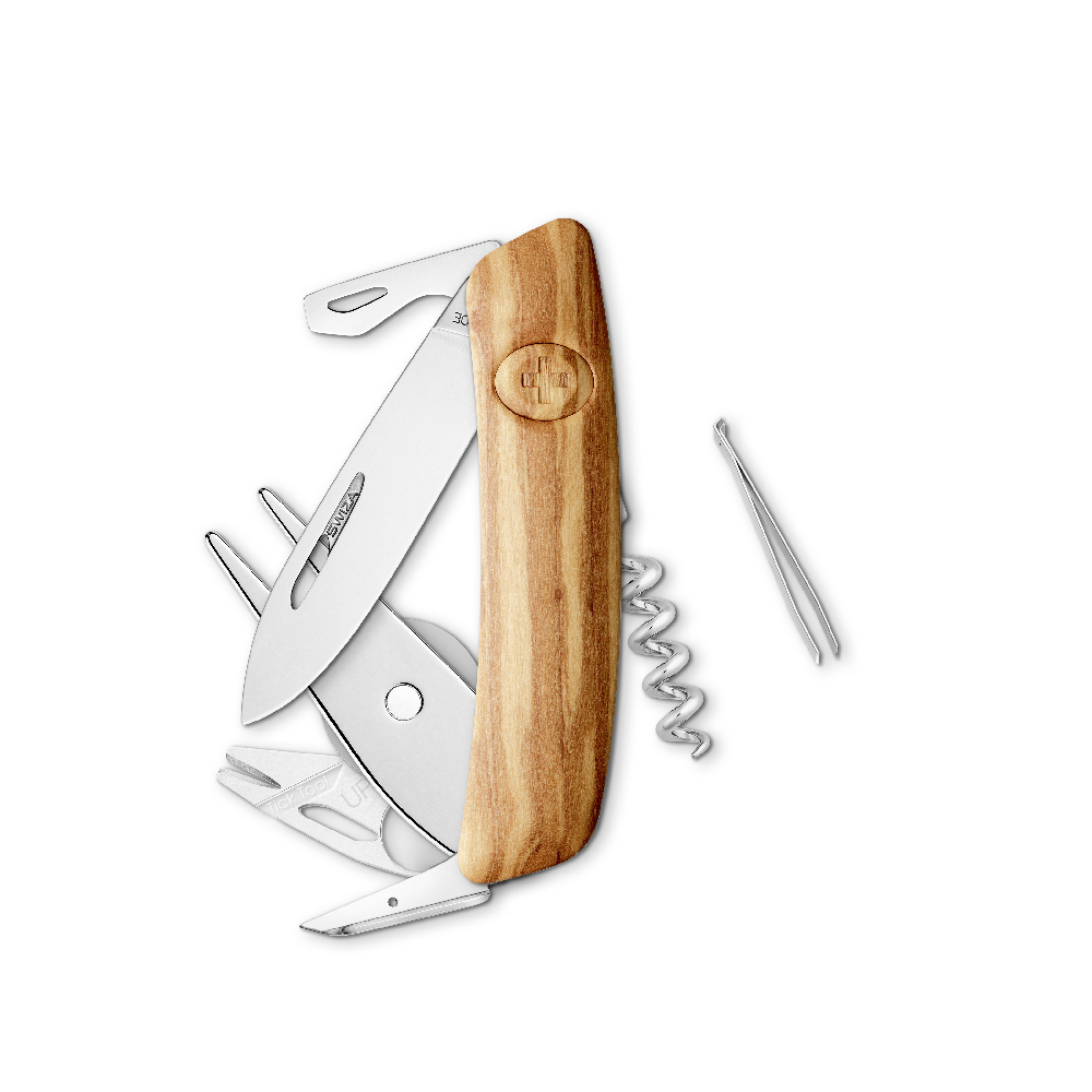 bb trading werbeartikel ag - Swiza pocket knife GO05TT with 10 functions wooden scale