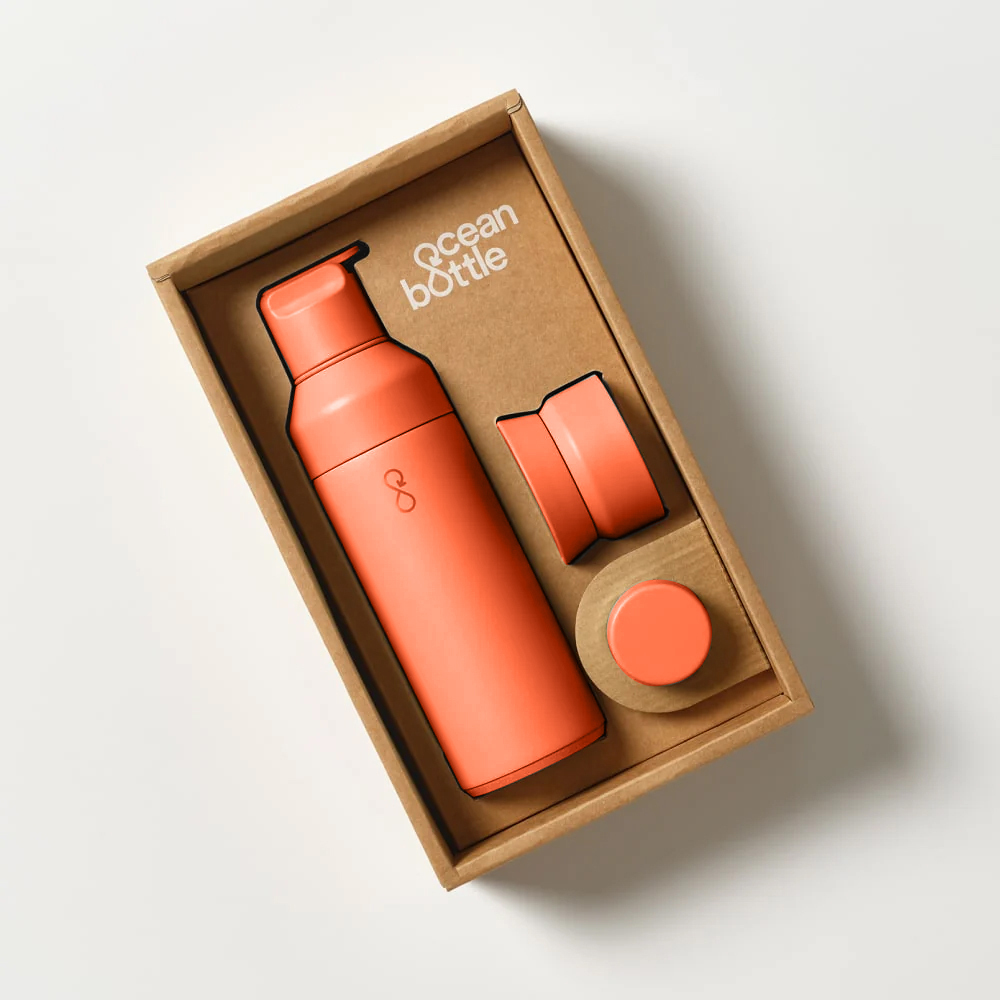 bb trading werbeartikel ag - Ocean Bottle 3-in-1 Set Isolierflasche aus Edelstahl 0,5 l