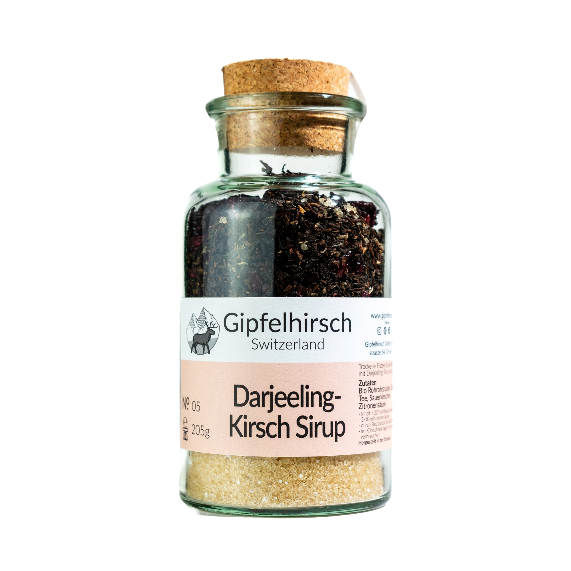 bb trading werbeartikel ag - Gipfelhirsch "Do it Yourself" syrup mix in cork jar 300 ml Swiss Made