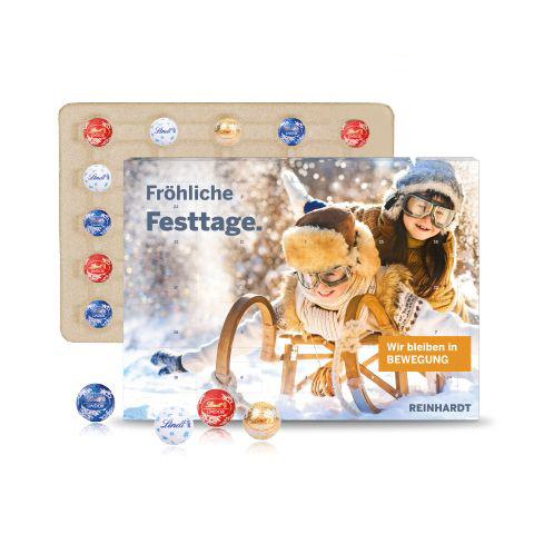 bb trading werbeartikel ag - Lindt Lindor Minikugeln Adventskalender in FSC Vollkarton
