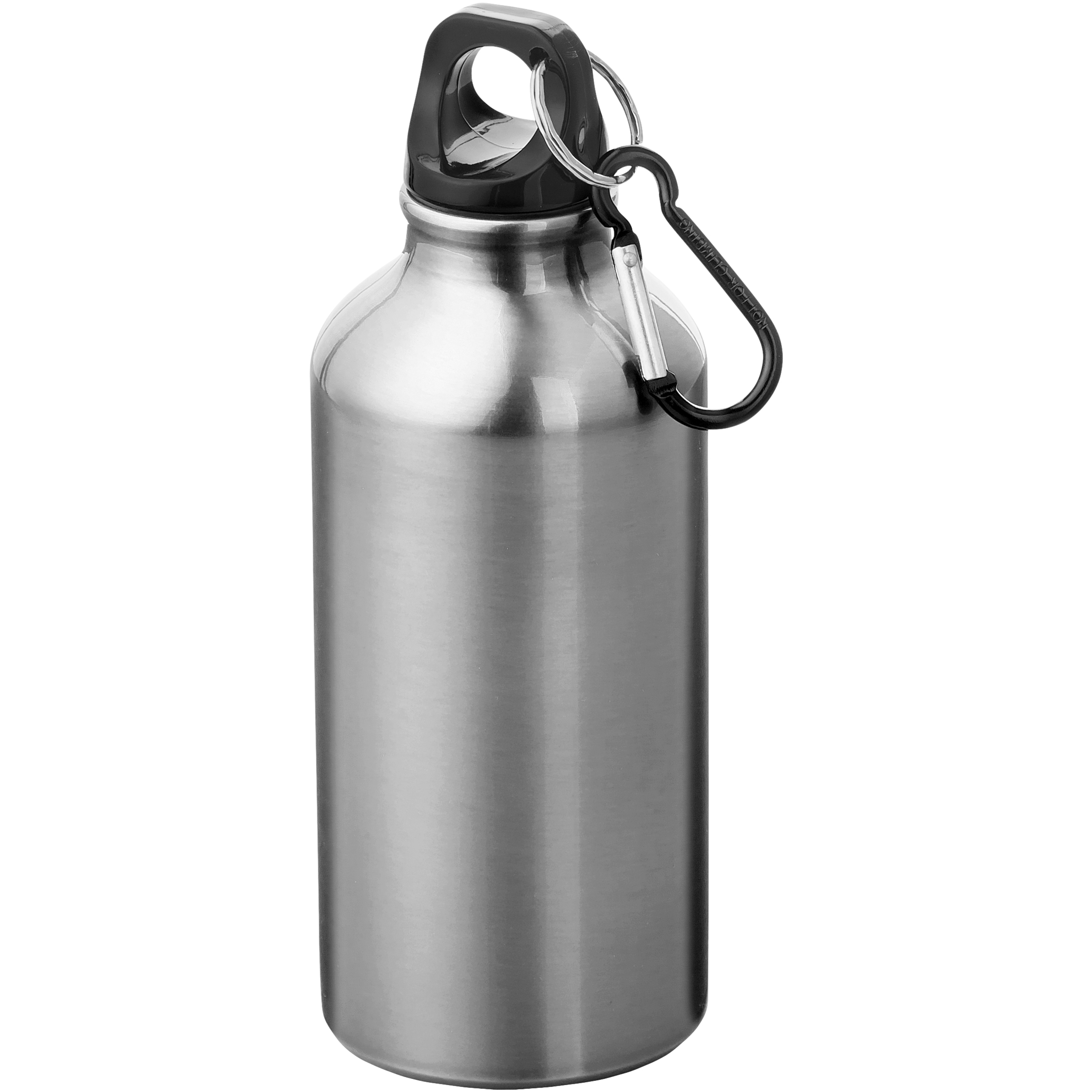 bb trading werbeartikel ag - Trinkflasche aus Aluminium 0,4 l rundum bedruckbar mit Karabinerhaken