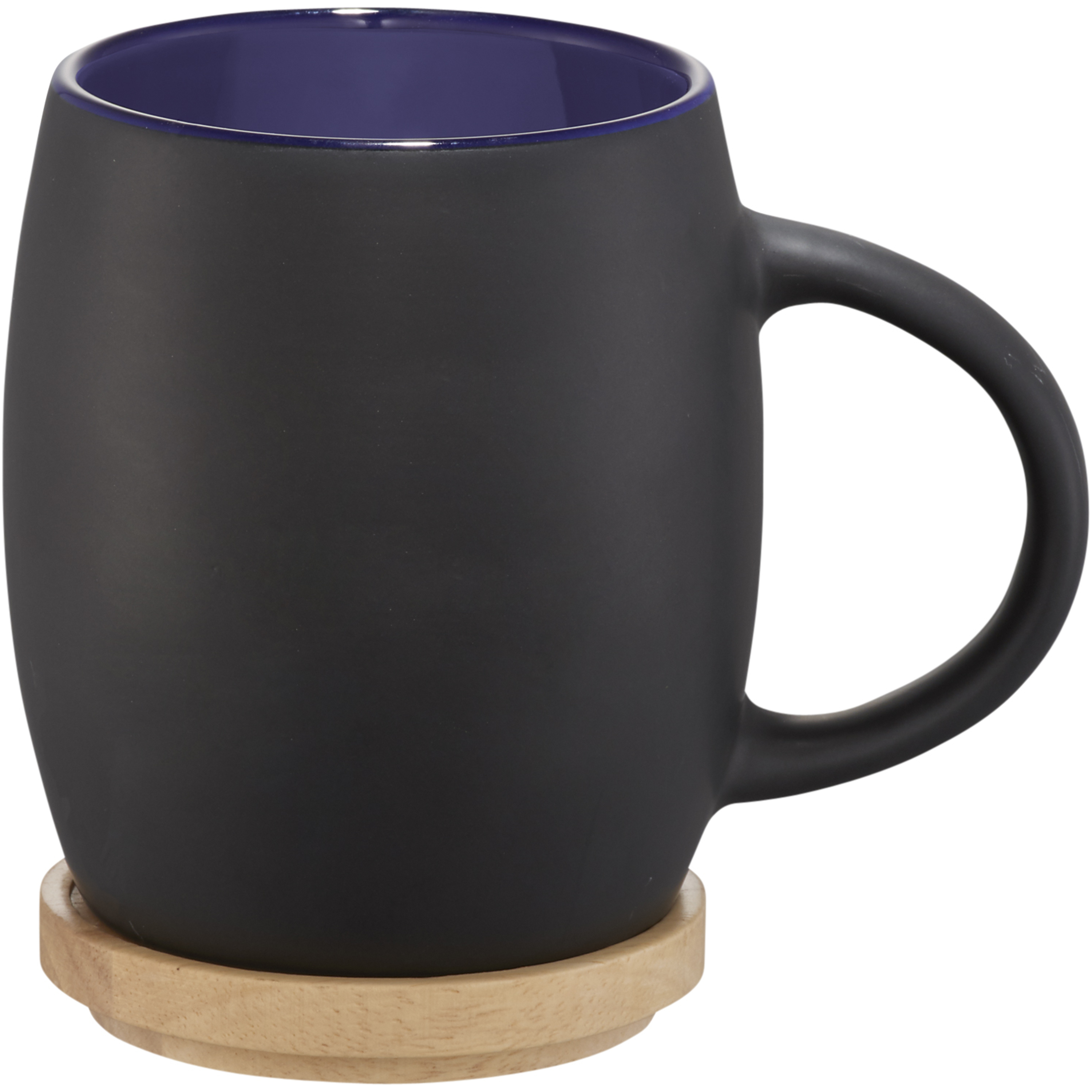 bb trading werbeartikel ag - Ceramic cup 400 ml with engravable wooden coaster