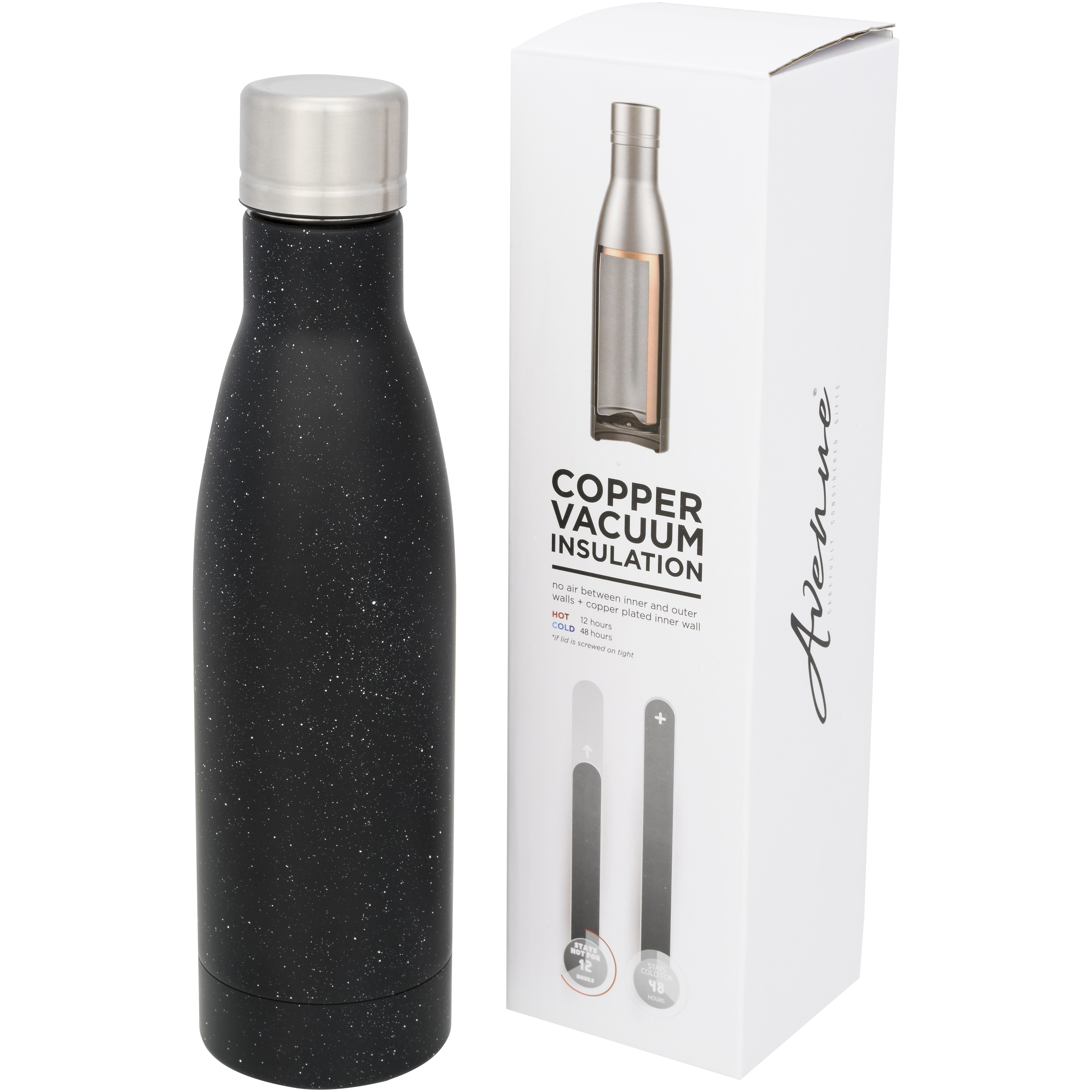 bb trading werbeartikel ag - Bouteille isolante en acier inoxydable 0,5 l avec motif moucheté
