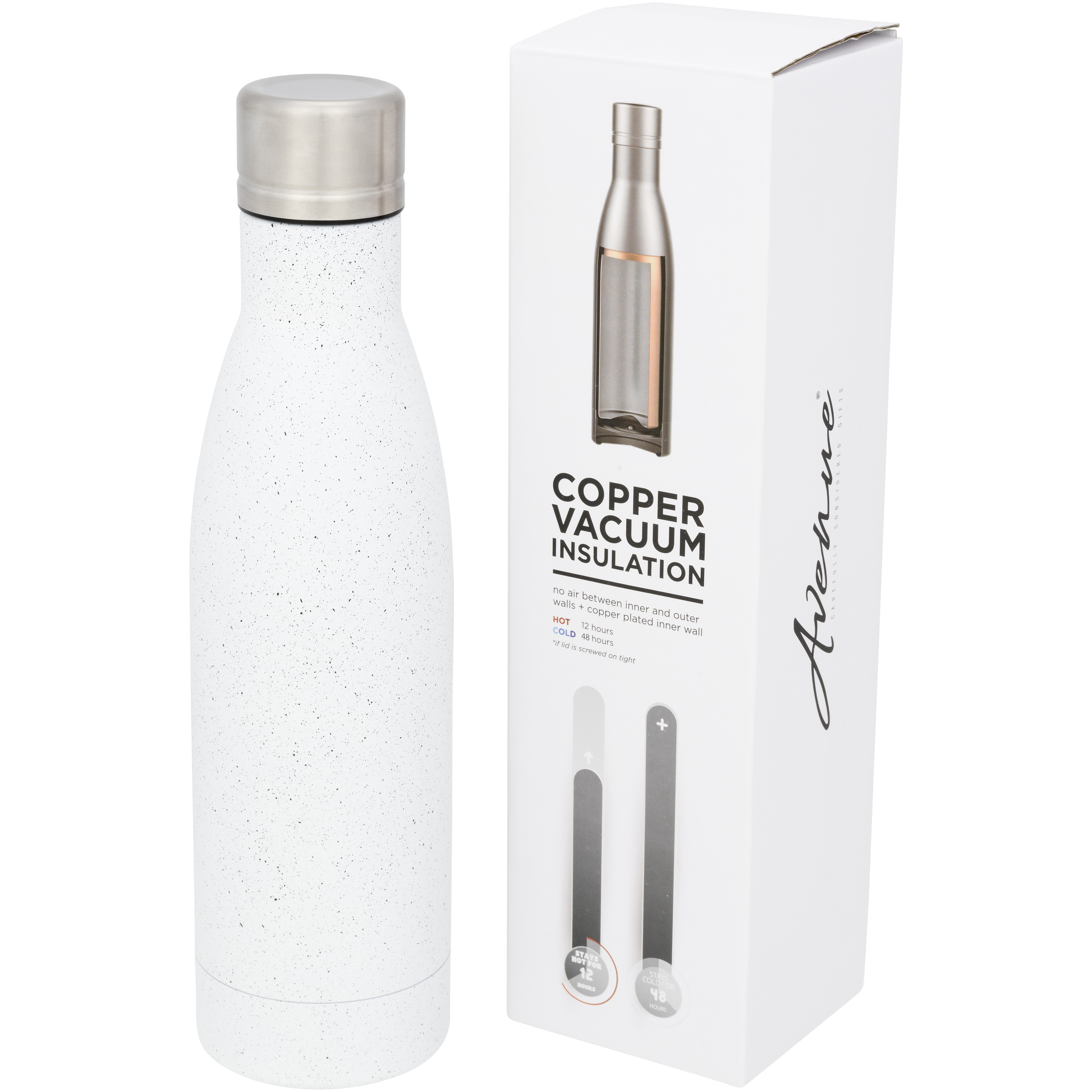 bb trading werbeartikel ag - Stainless steel vacuum flask 0.5 l with speckled pattern