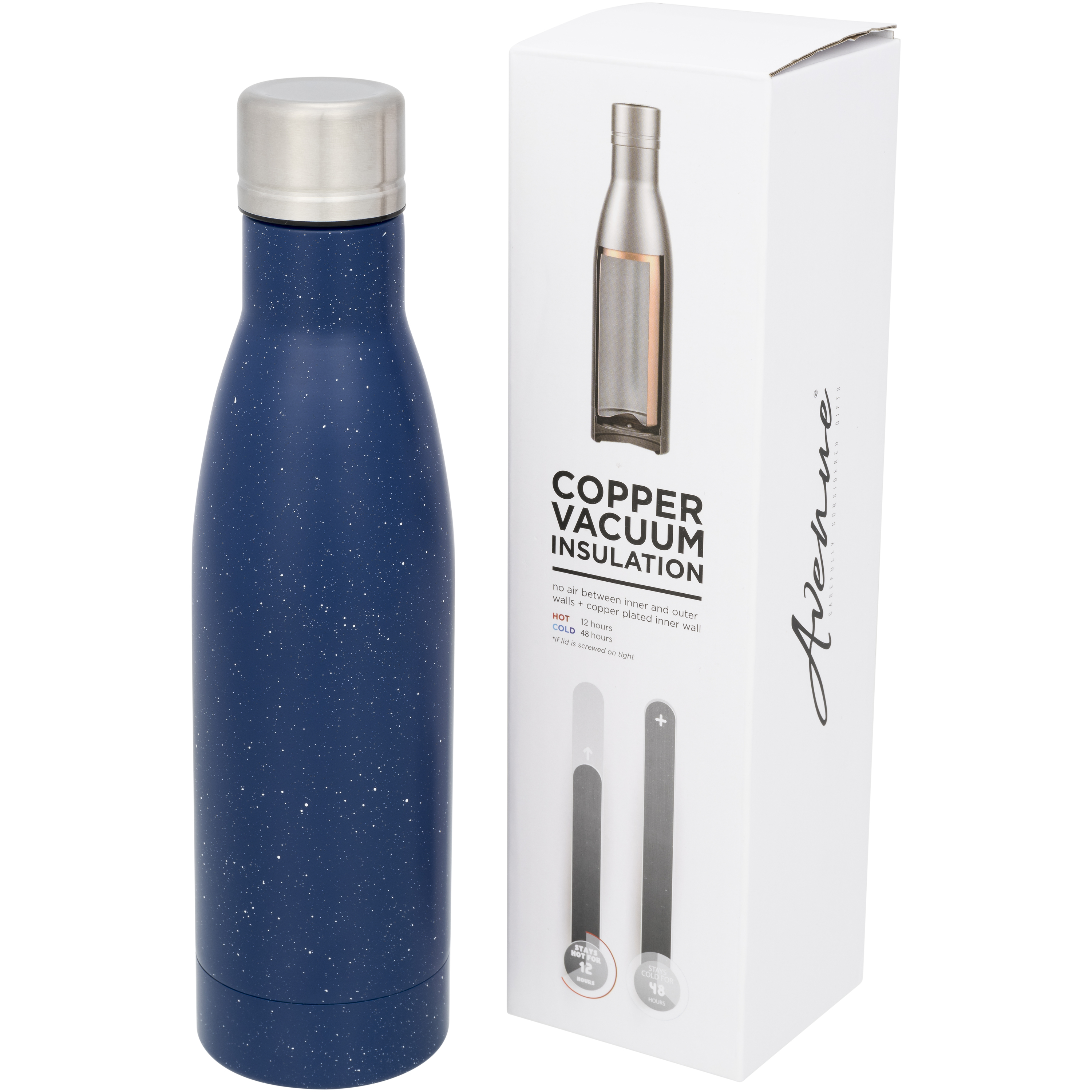 bb trading werbeartikel ag - Stainless steel vacuum flask 0.5 l with speckled pattern