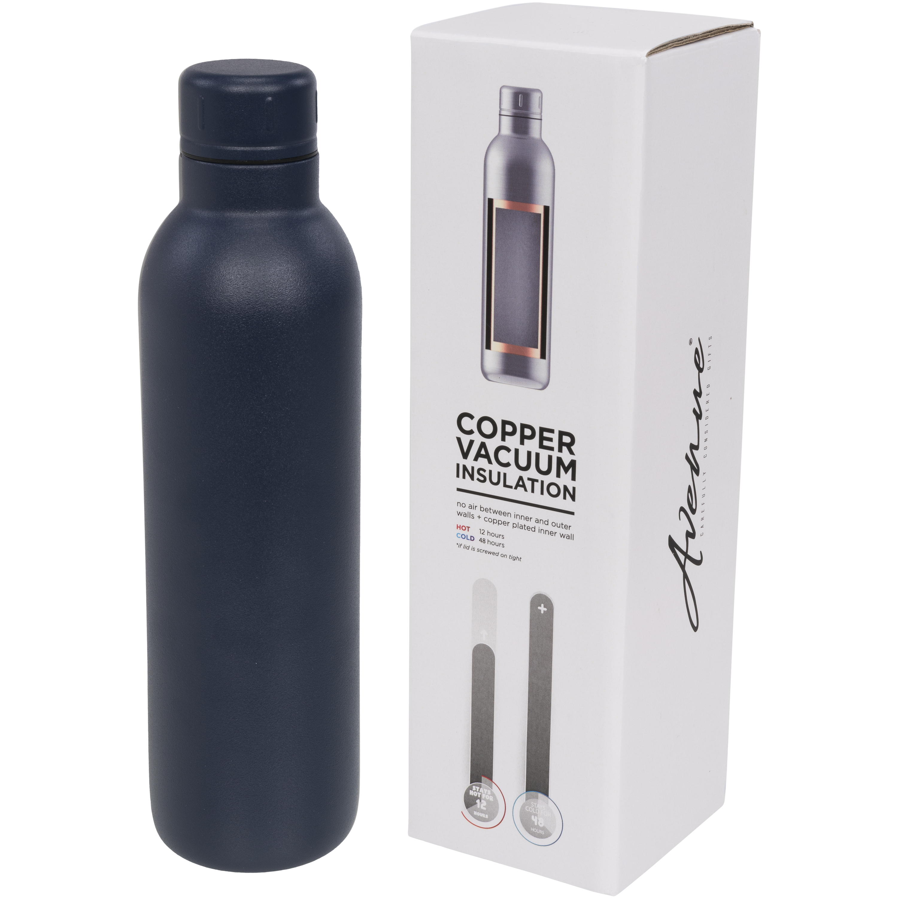 bb trading werbeartikel ag - Bouteille isolante en acier inoxydable de 0,51 l avec mise sous vide en cuivre