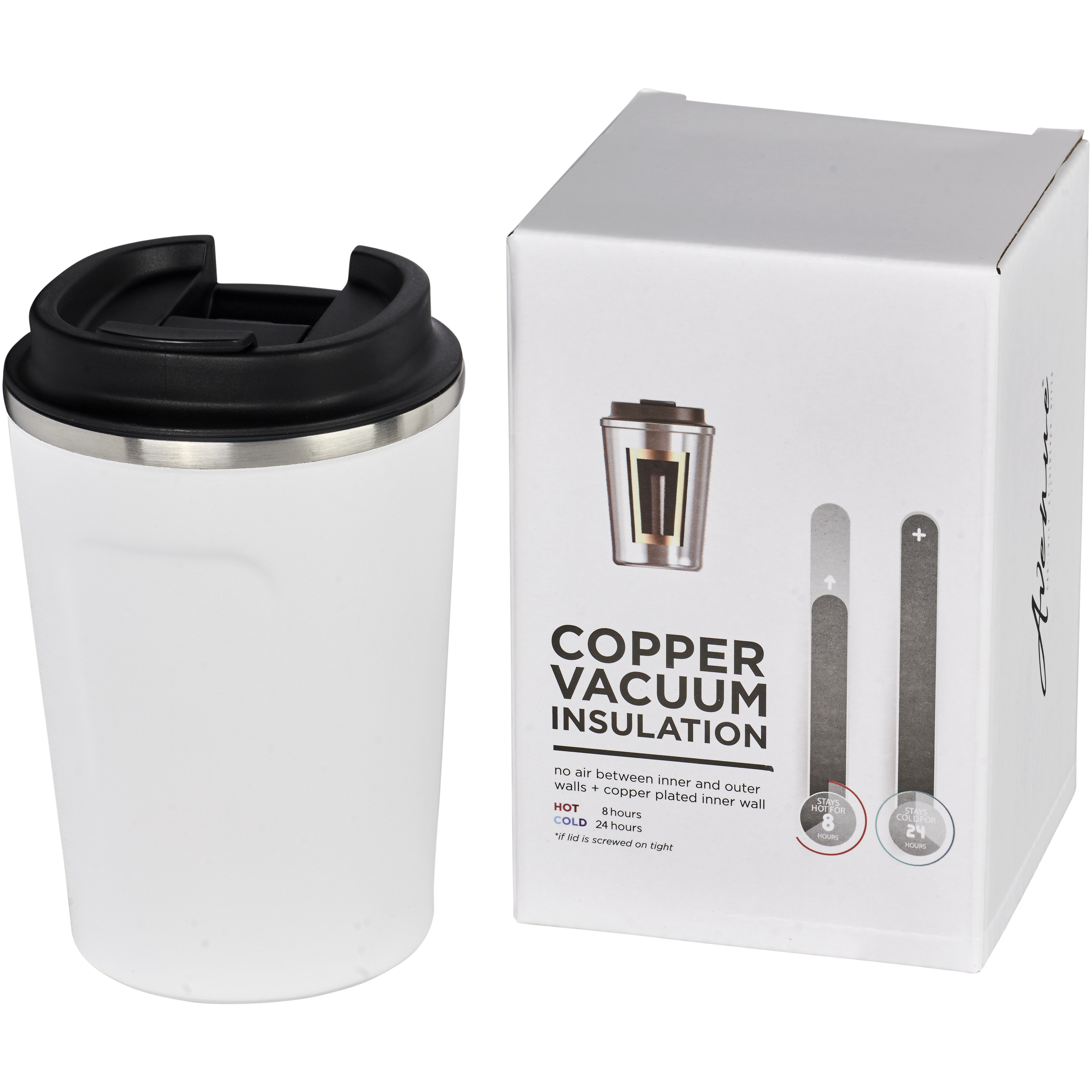 bb trading werbeartikel ag - Gobelet isolant en acier inoxydable 360 ml avec isolation en cuivre