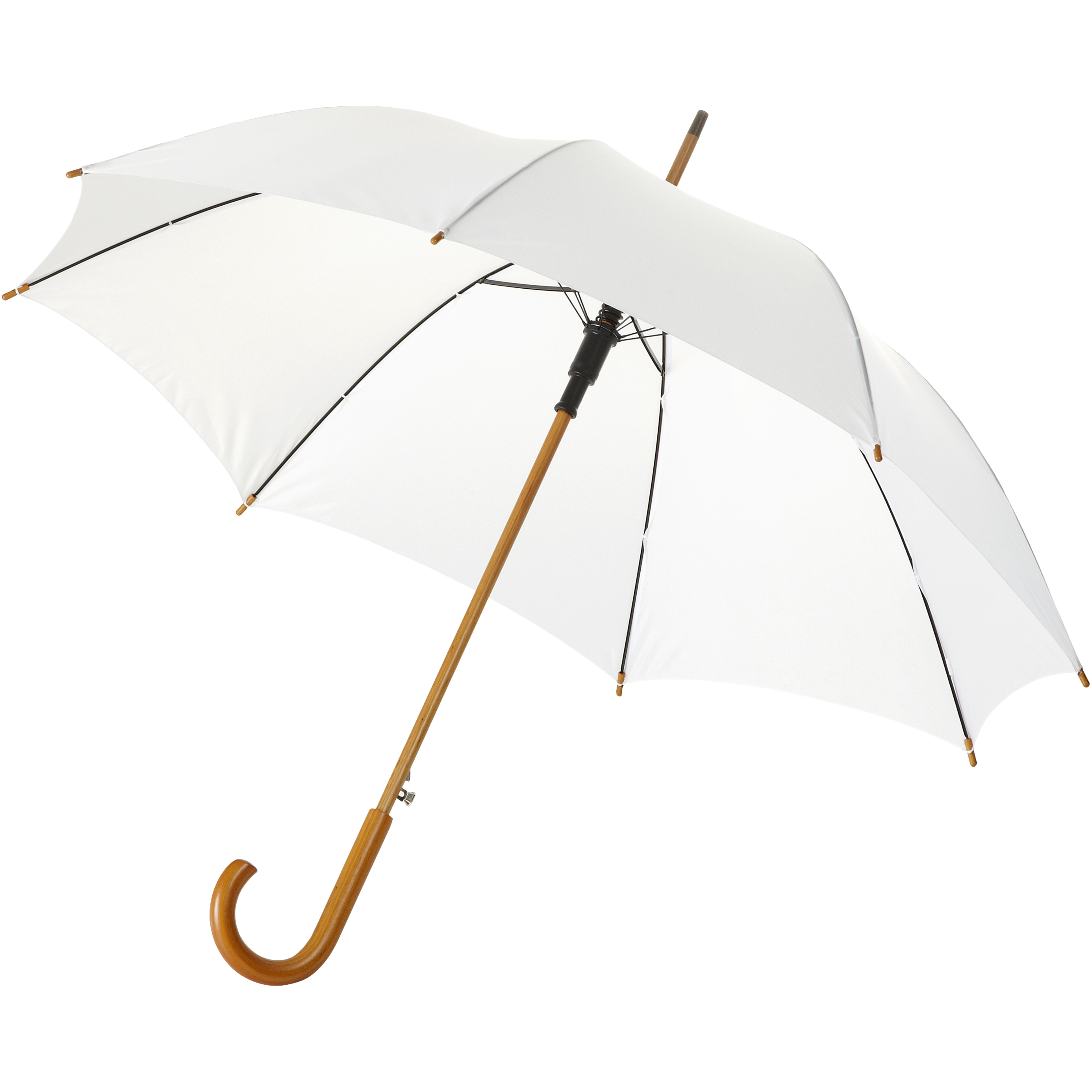 bb trading werbeartikel ag - Polyester stick umbrella with wooden handle Ø 106 cm automatic