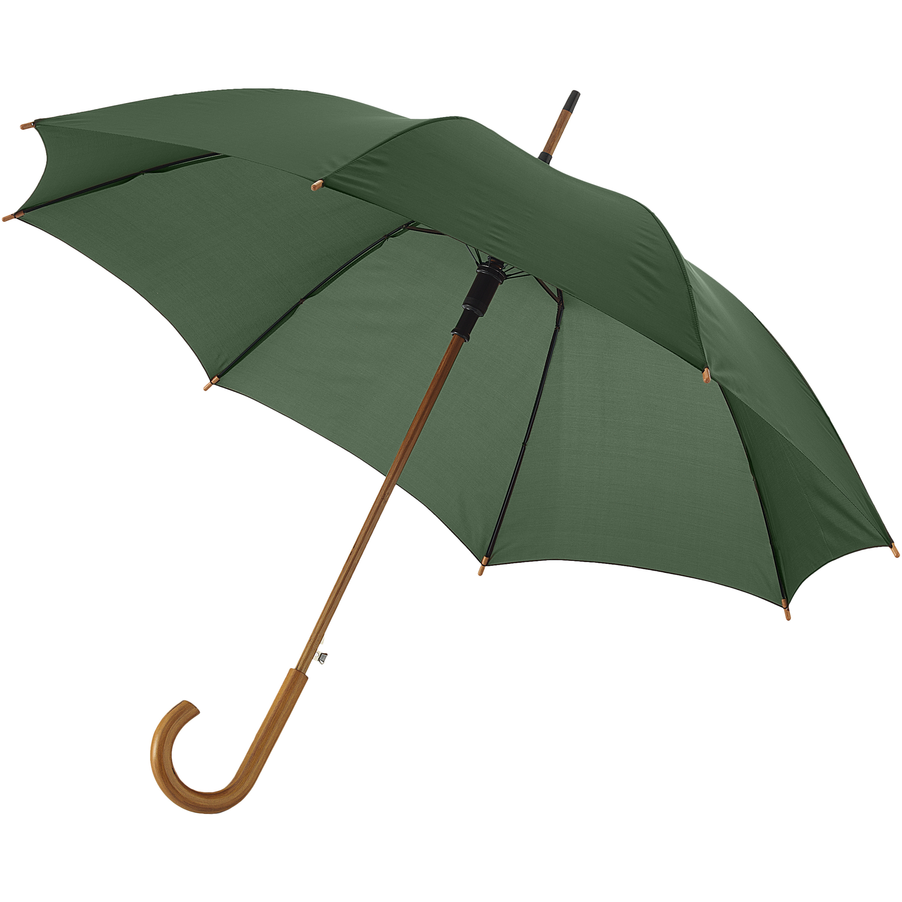 bb trading werbeartikel ag - Polyester stick umbrella with wooden handle Ø 106 cm automatic