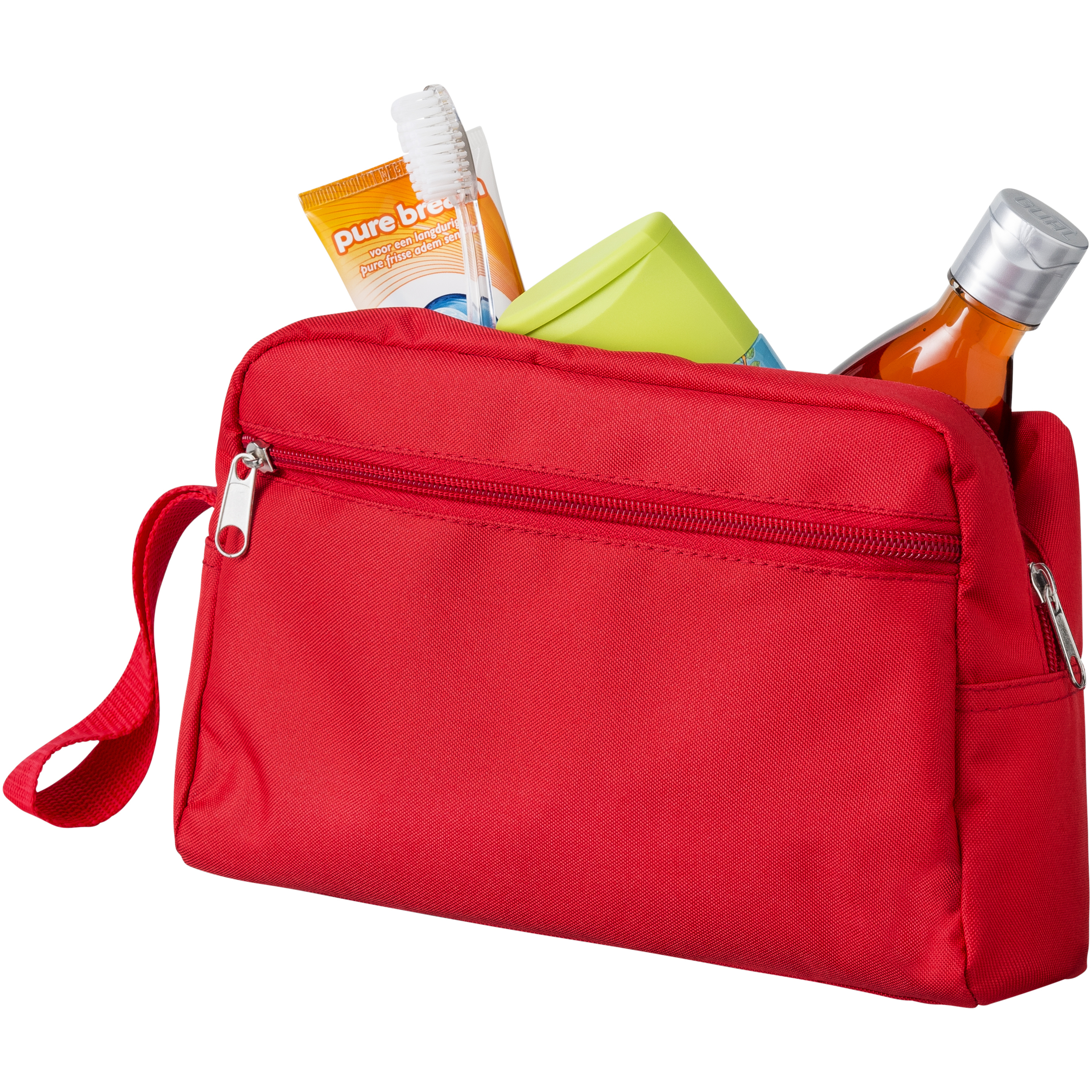 bb trading werbeartikel ag - Trousse de toilette en polyester 300D 24,5 x 16 cm avec 2 poches zippées